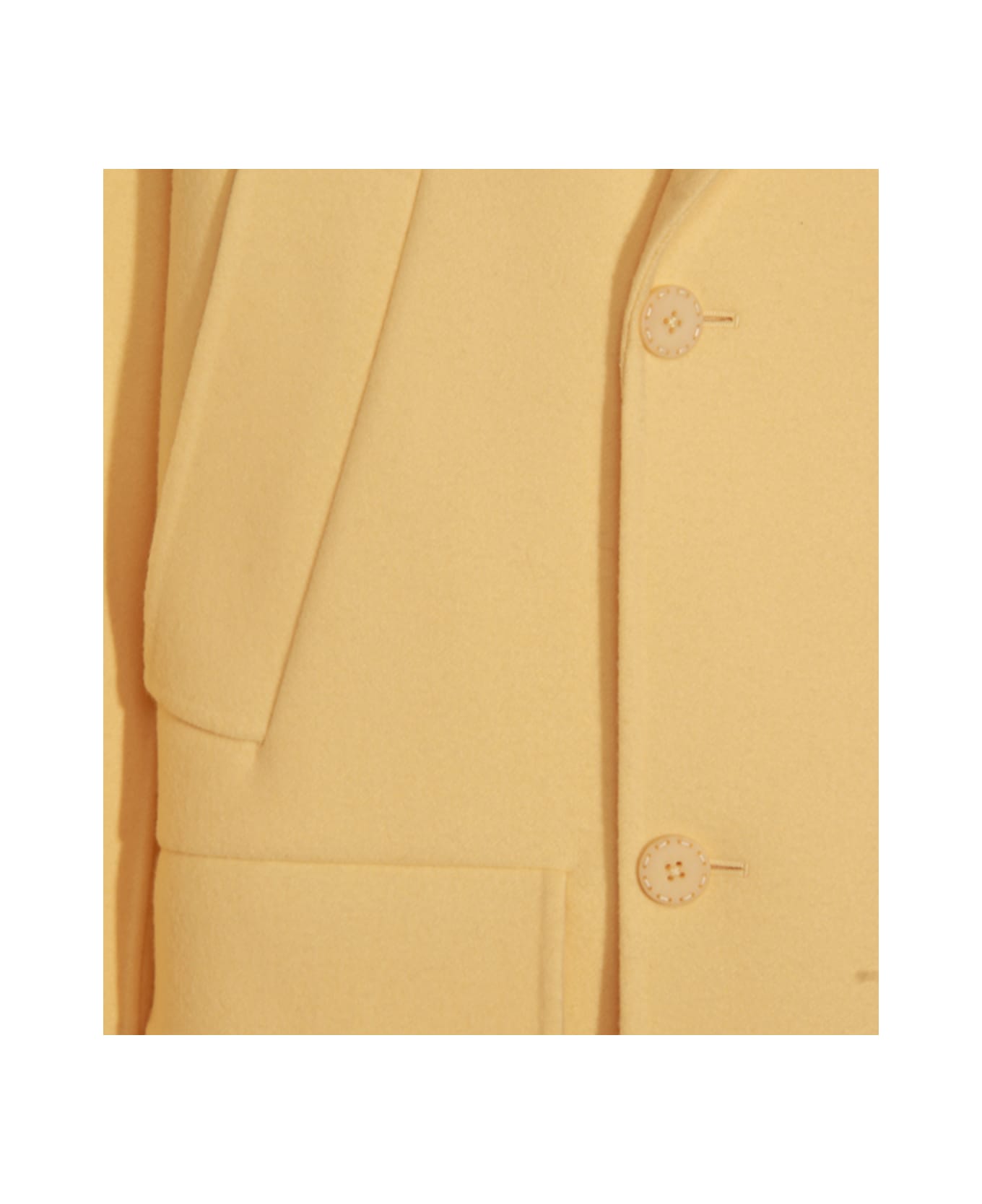 Fendi Yellow Wool Coat - Yellow
