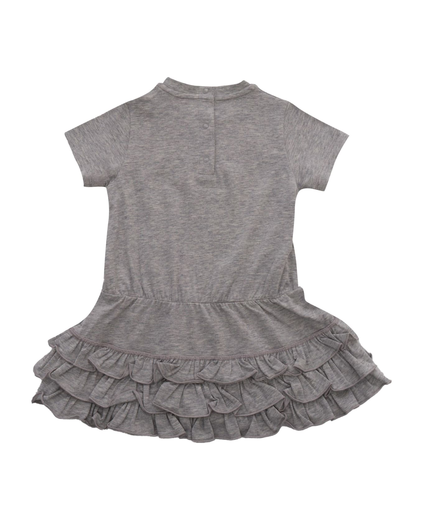 Moncler Gray Dress With Logo - GREY ワンピース＆ドレス