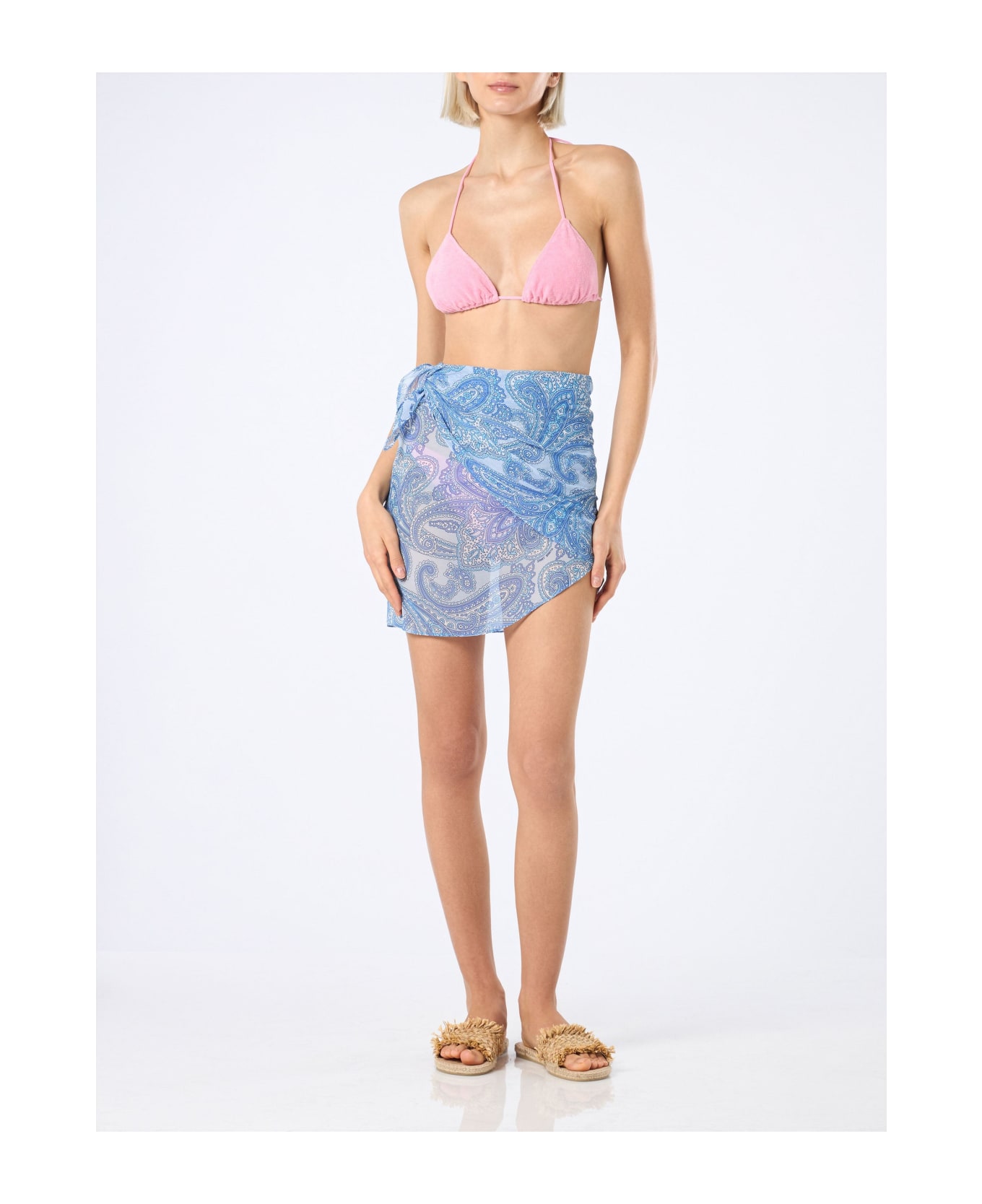 MC2 Saint Barth Woman Paisley Short Pareo Sery - BLUE