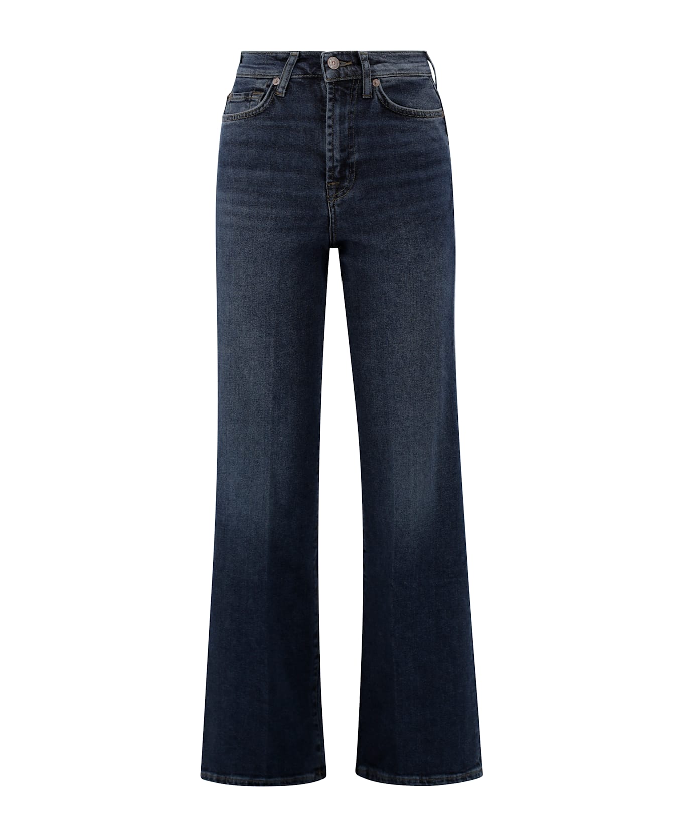7 For All Mankind Wide Leg High Waist Jeans - Blue