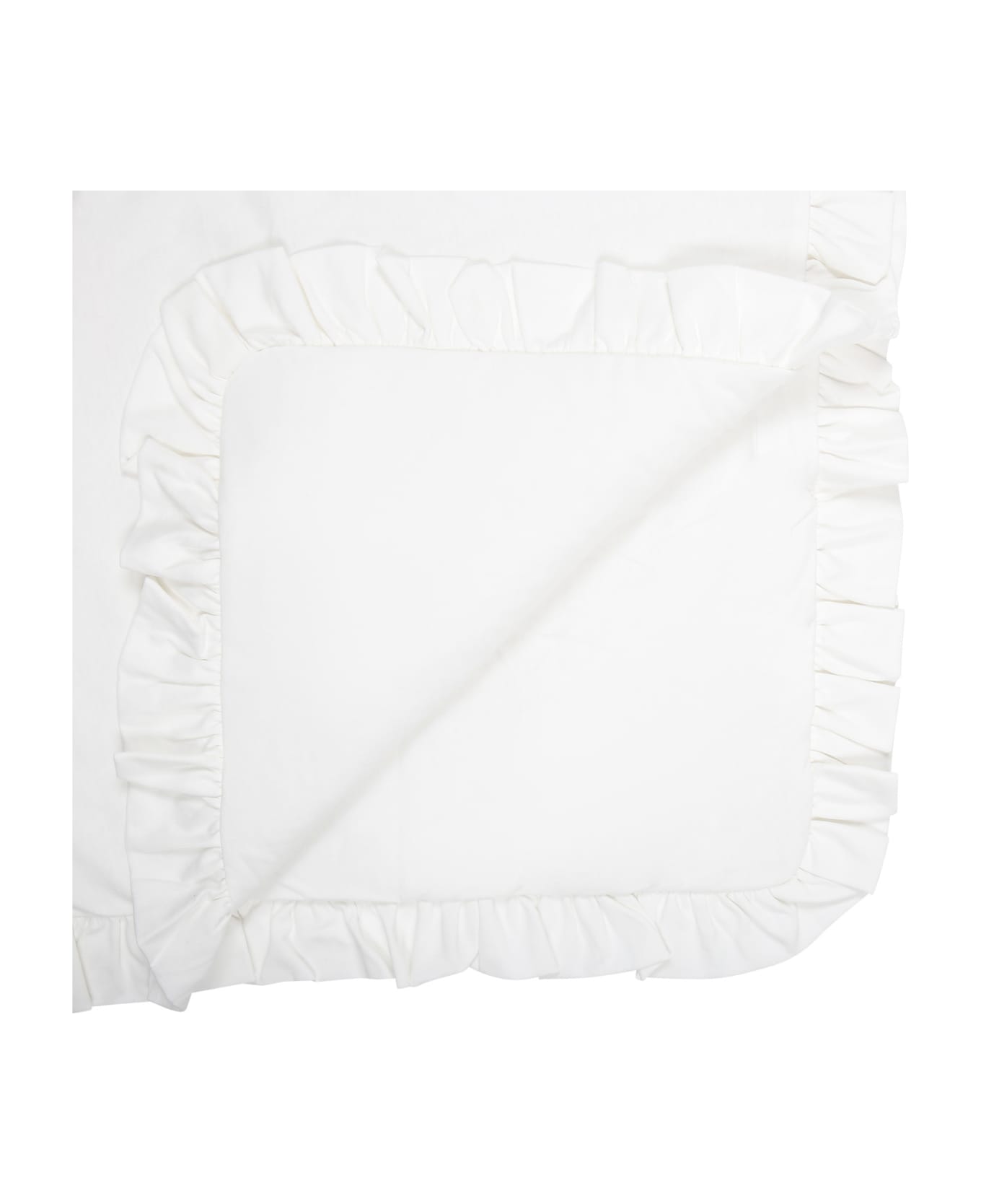Balmain White Blanket For Baby Girl With Logo - White