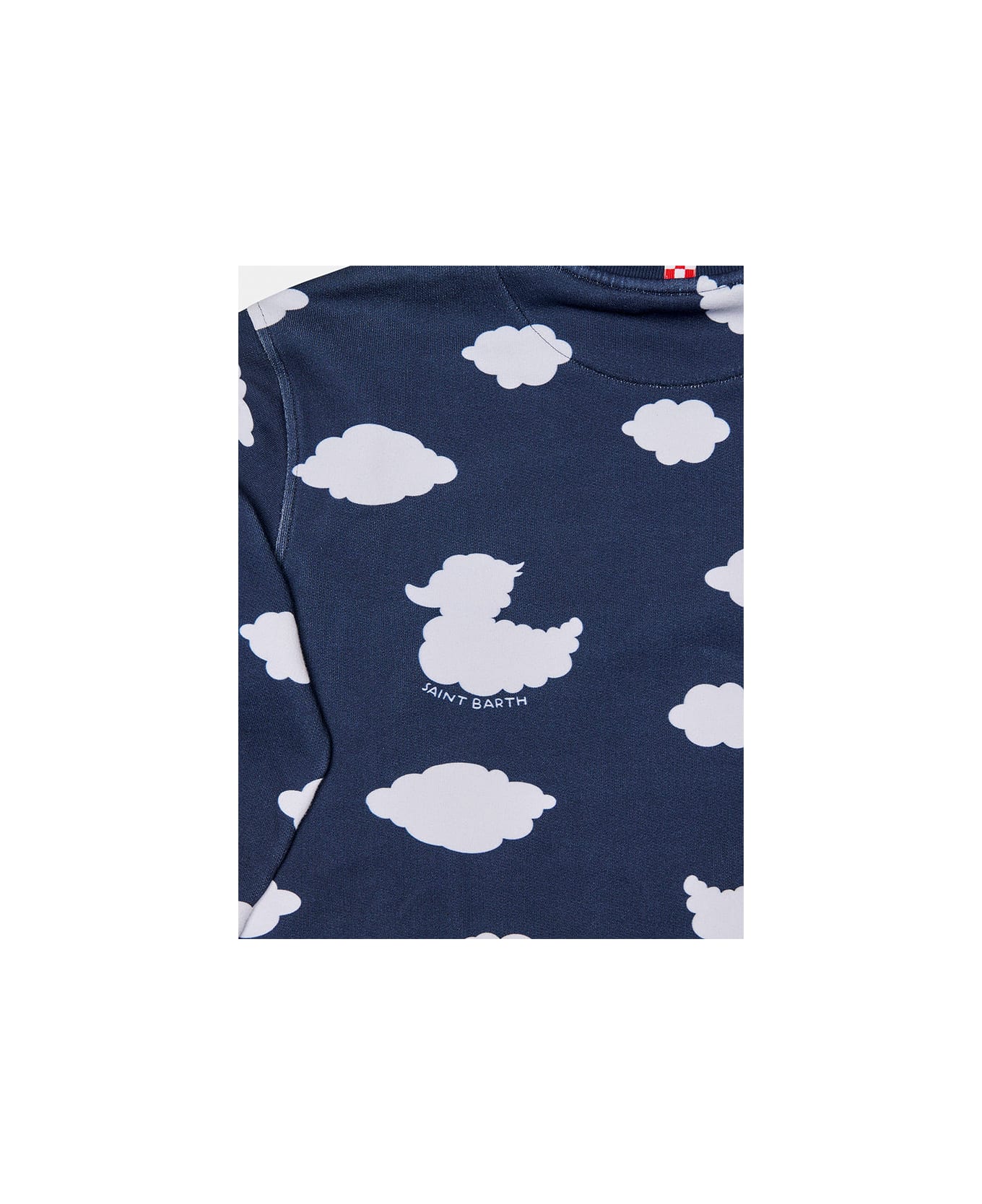 MC2 Saint Barth Crewneck Blue Sweatshirt With Coccole E Nuvole Embroidery | Coccolebimbi Special Edition - BLUE