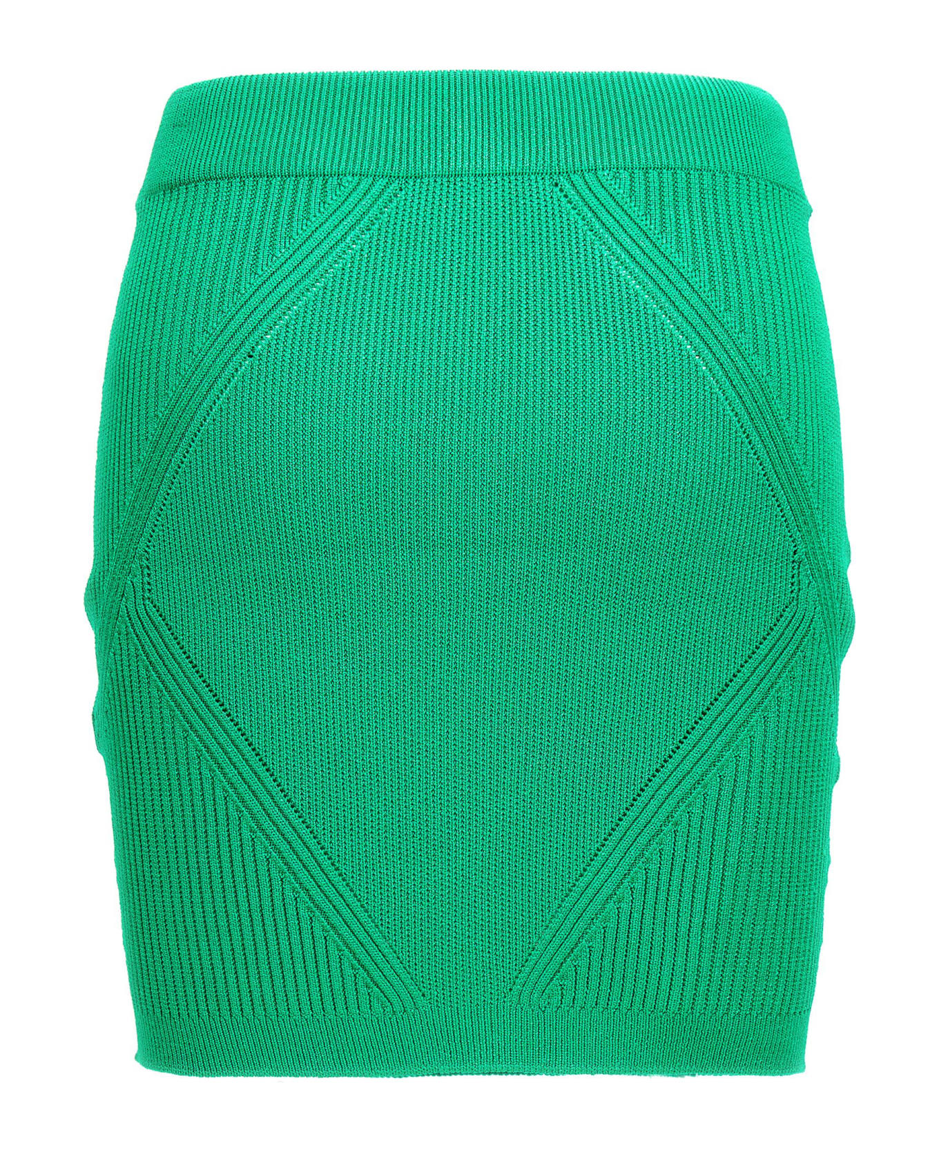Balmain Knitted Skirt - Green