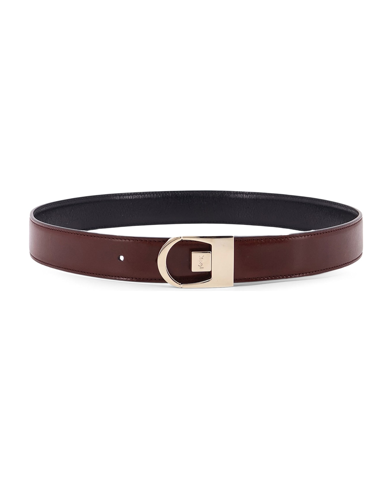 Saint Laurent Reversible Leather Belt - Black