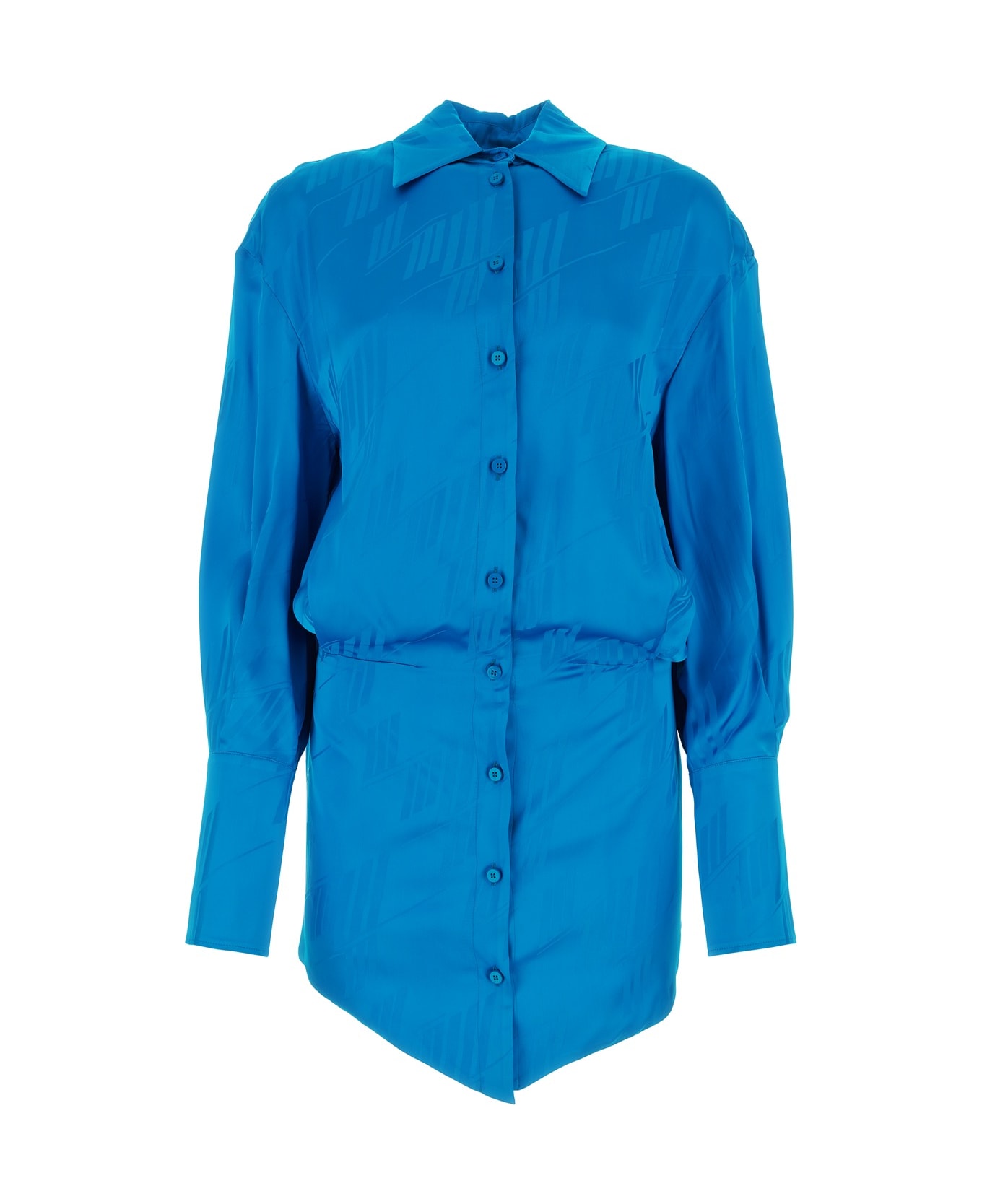 The Attico Turquoise Satin Silvye Mini Shirt Dress - CAPRIBLUE