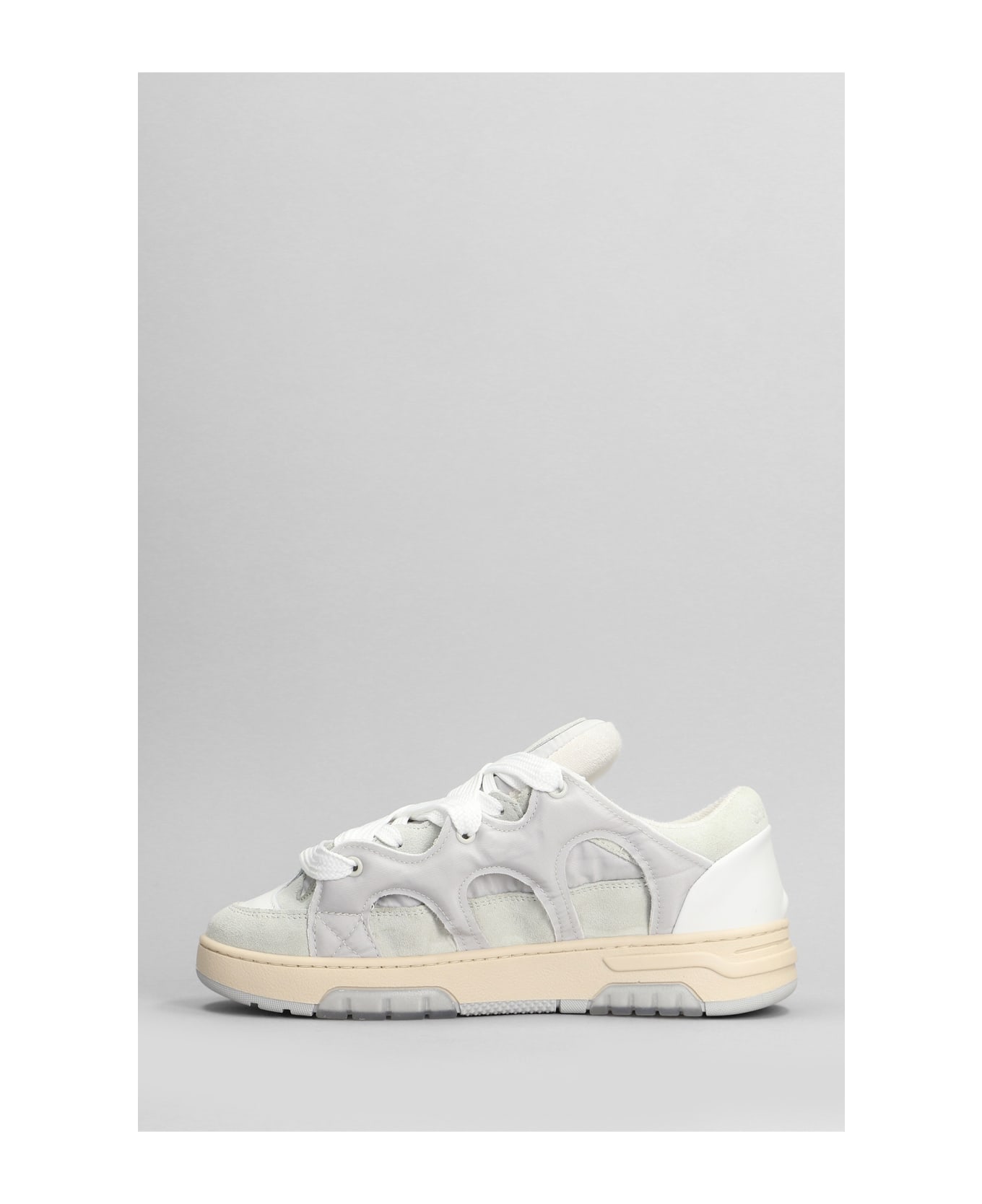 Paura Santha 1 Sneakers In Grey Suede And Leather - grey