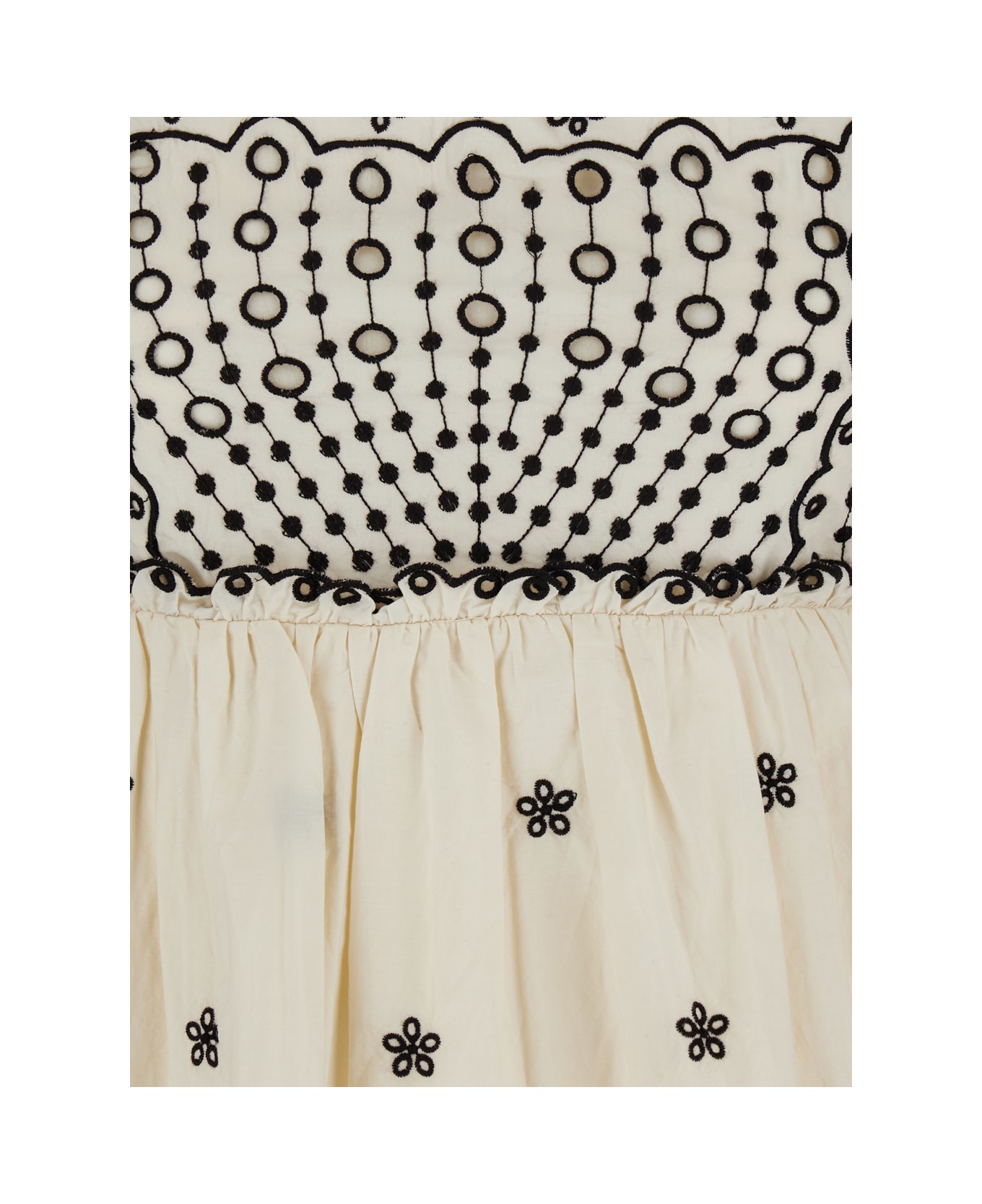 Sea New York 
kingsley
 White Dress With All-over Embroidery In Cotton Woman - White
