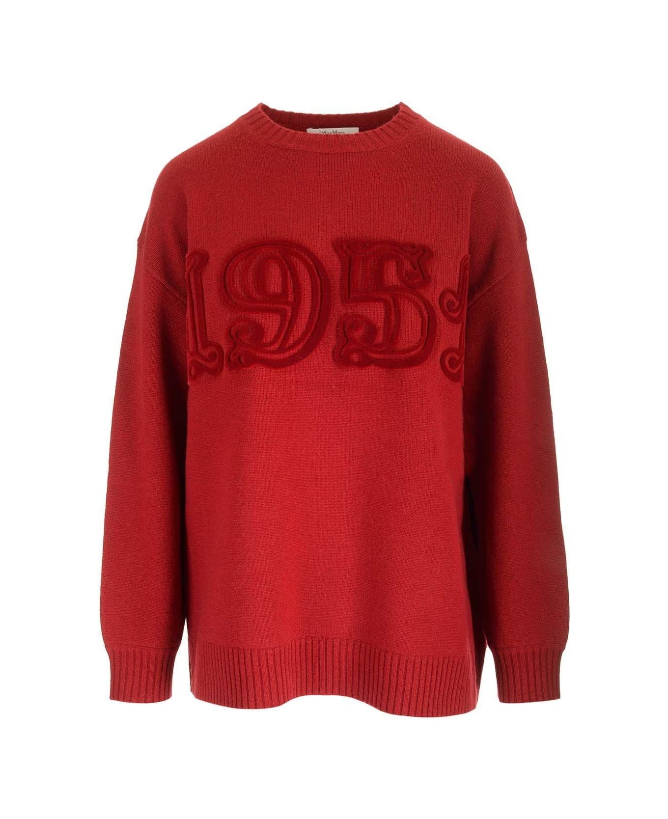 Max Mara Crewneck Long-sleeved Jumper - Red