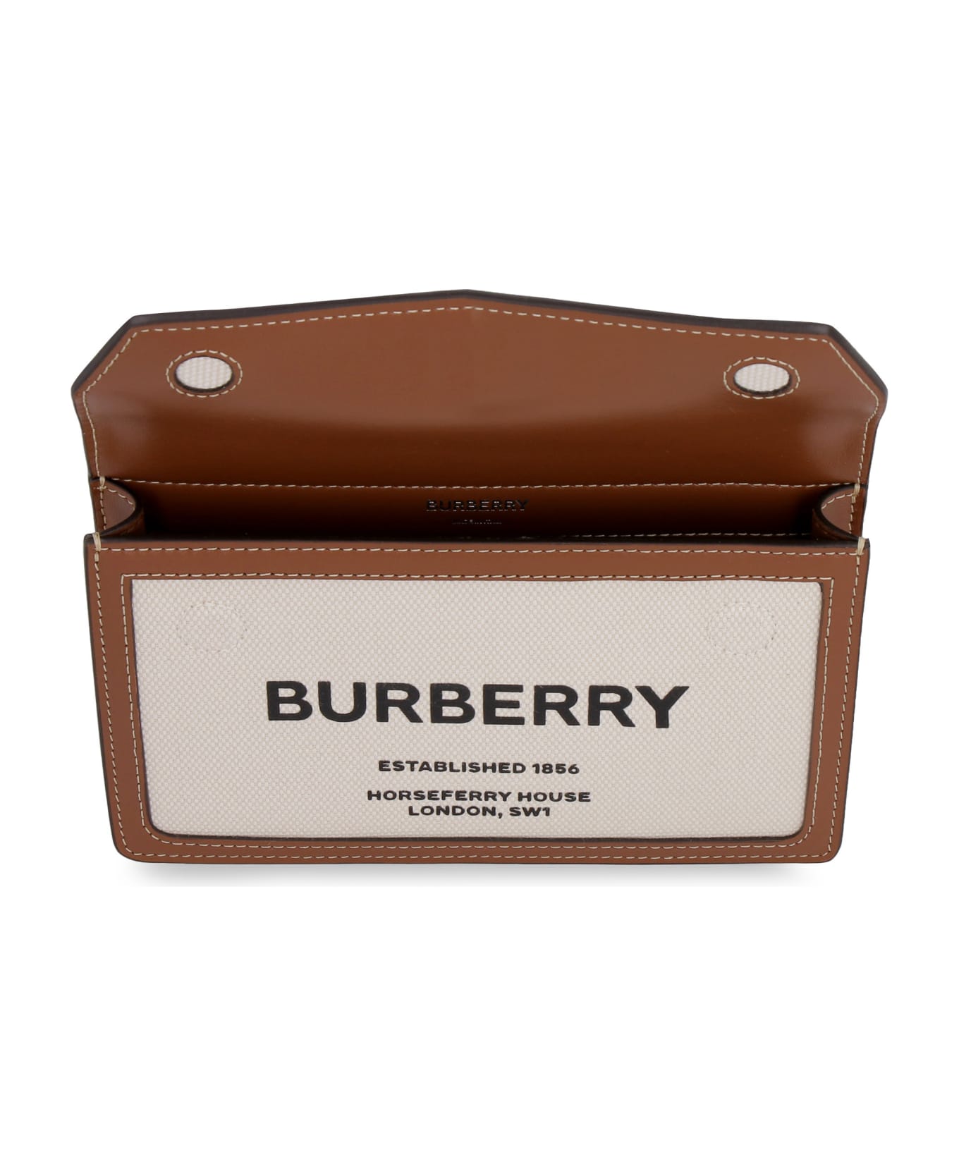 Burberry Title Mini Crossbody Bag - Saddle Brown
