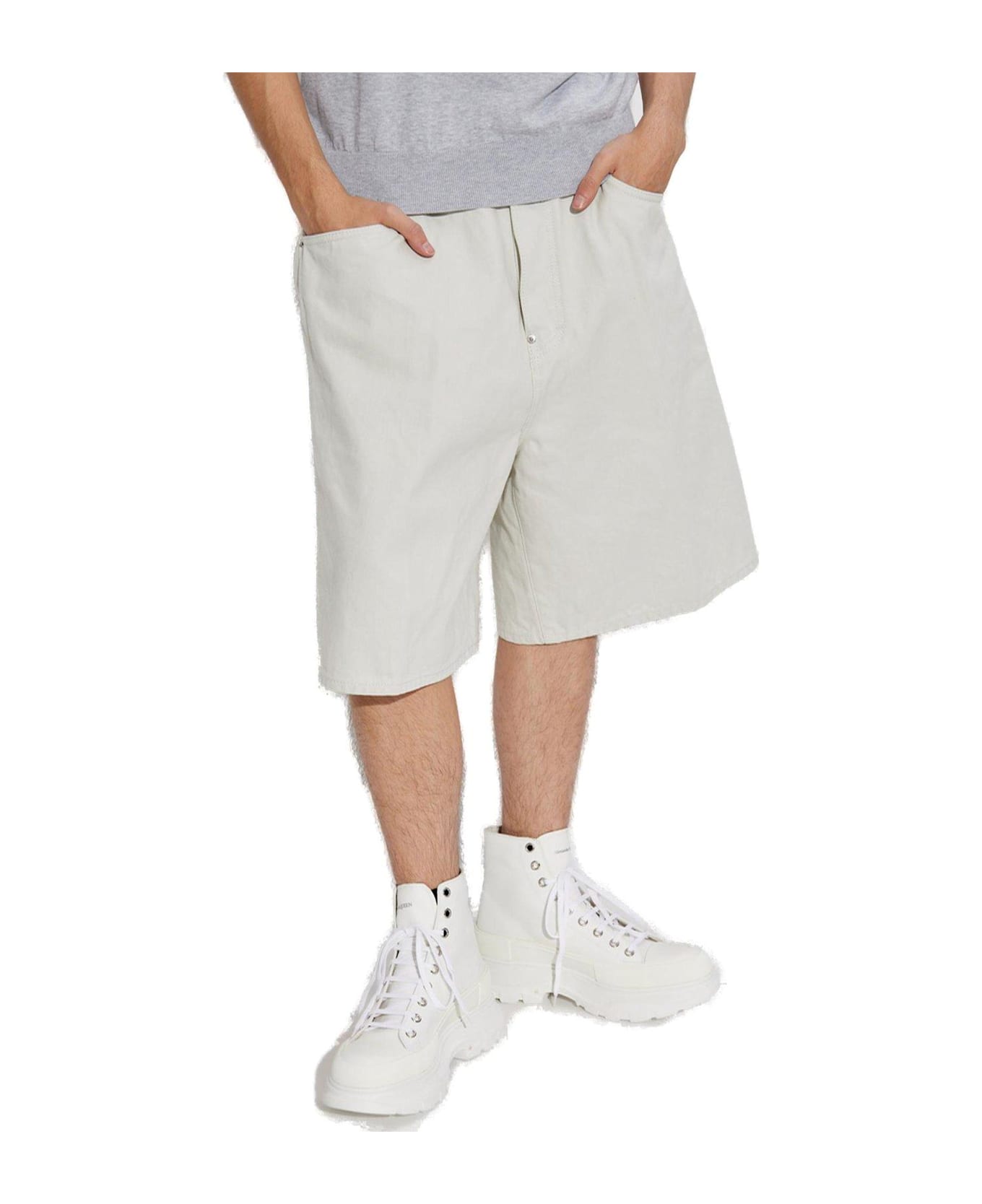 Dsquared2 Mid-rise Denim Shorts - White