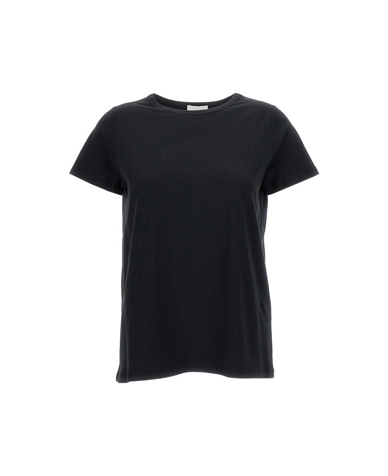 Allude Black Crewneck T-shirt In Cotton Woman - Black