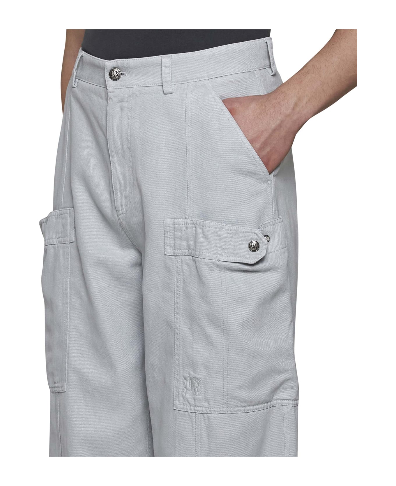 Palm Angels Wide-leg Mid-rise Trousers - Unique21 Gröna shorts i PU med knytning i midjan