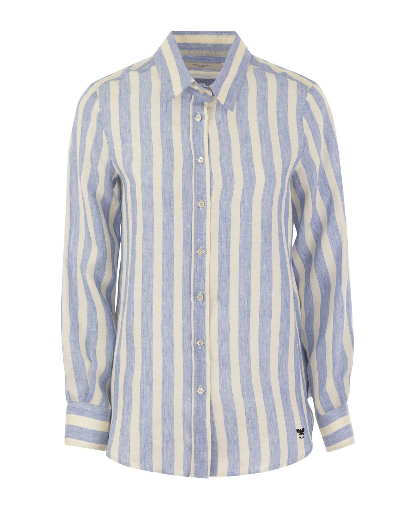 Weekend Max Mara Striped Long-sleeved Shirt - LIGHT BLUE シャツ