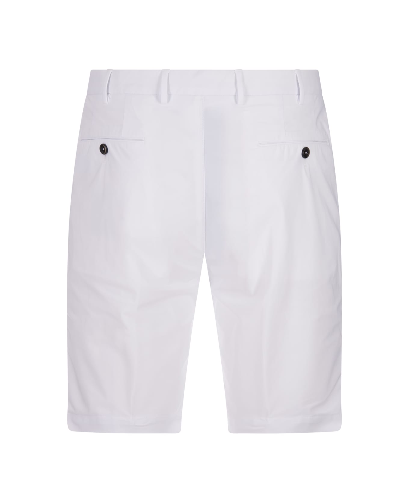 PT Bermuda White Stretch Cotton Shorts - White