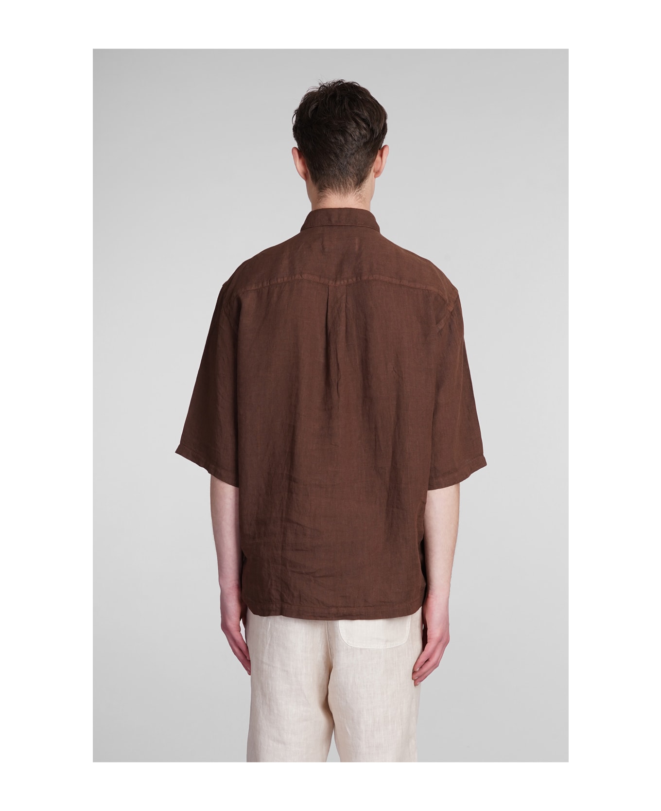 costumein Corfu Shirt In Brown Linen - brown