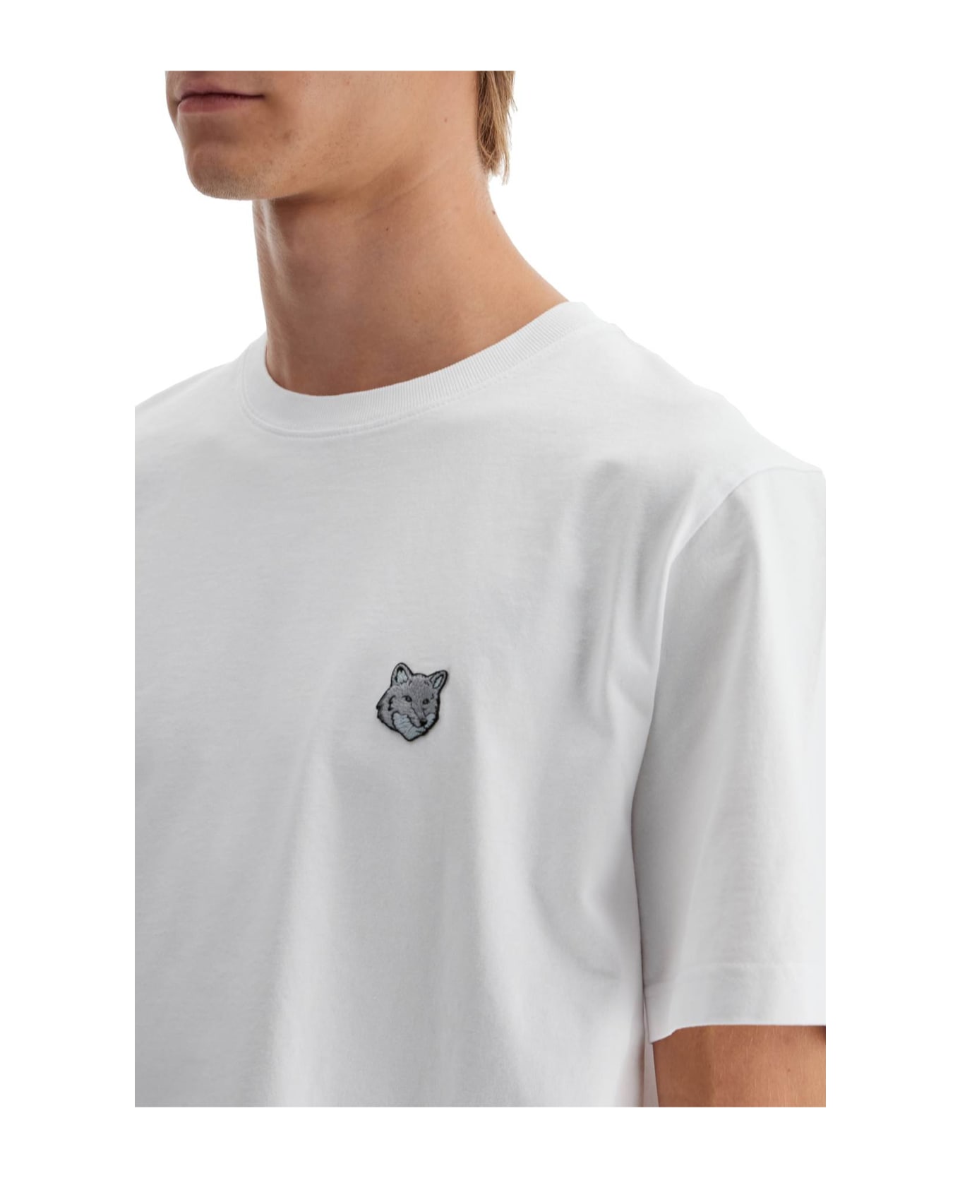 Maison Kitsuné 'bold Fox Head Patch T-shirt' - white