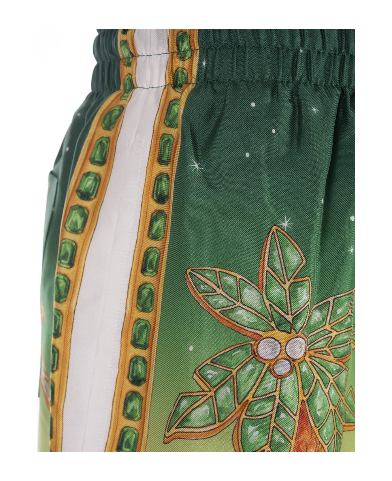 Casablanca Joyaux D'afrique Silk Shorts - Green ショートパンツ
