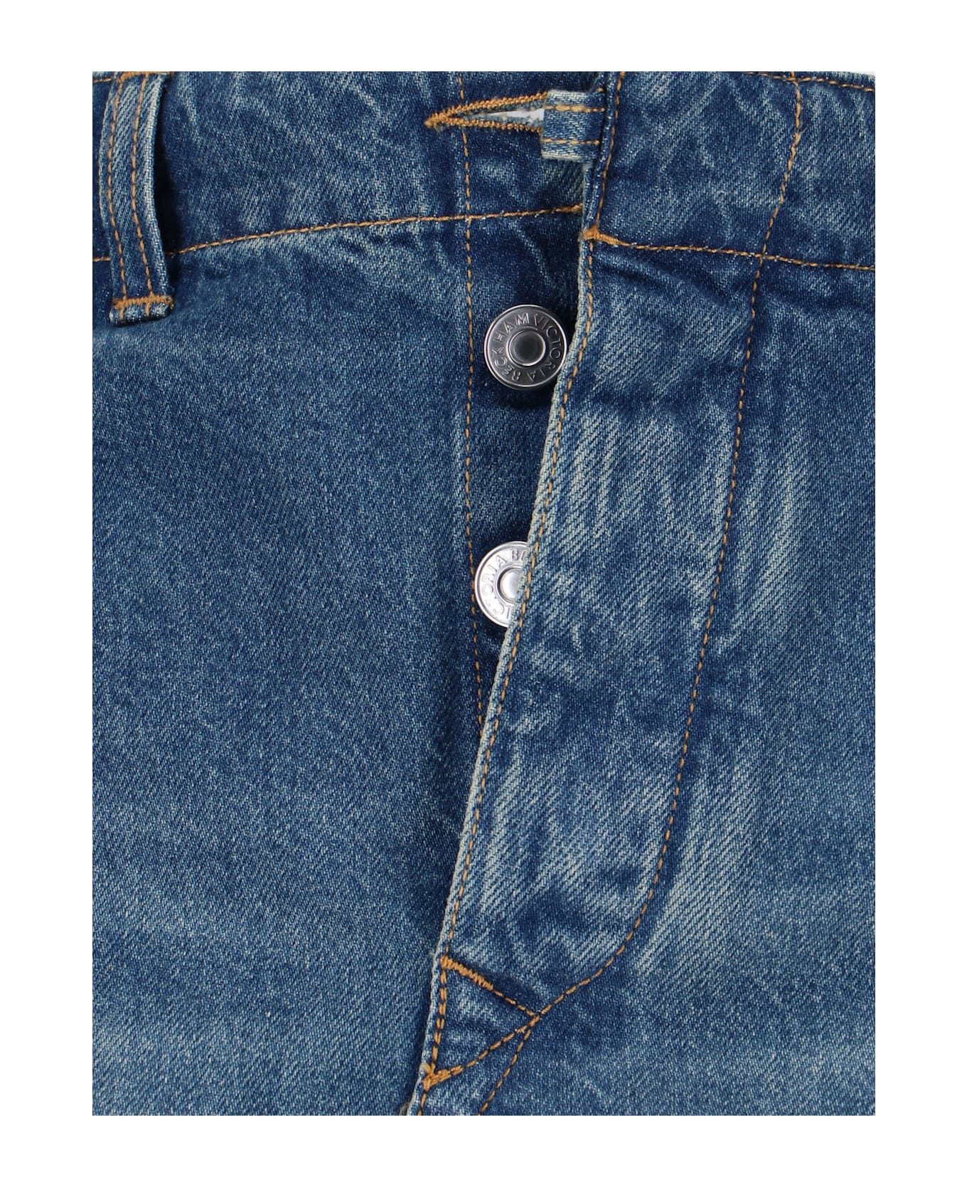 Victoria Beckham Denim Midi Skirt - Blue