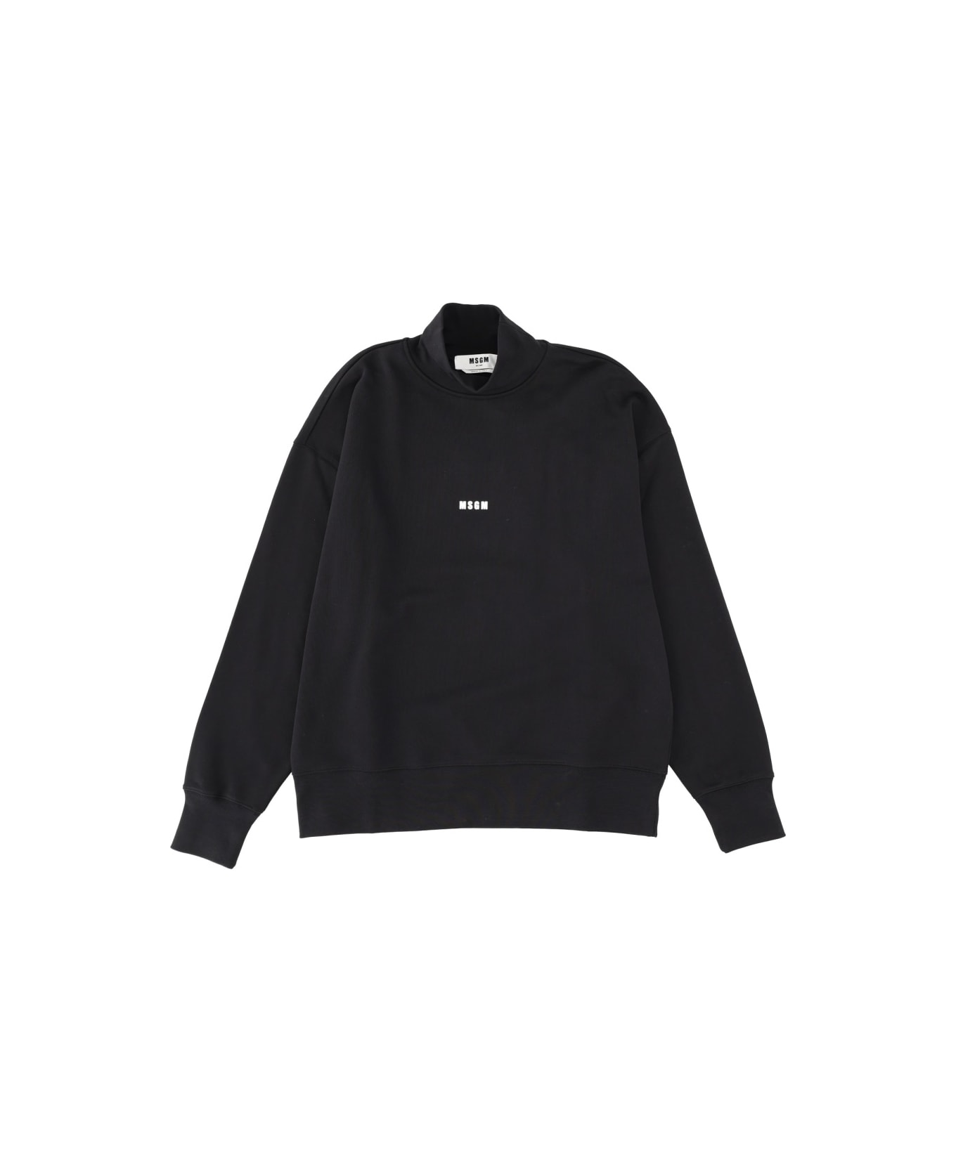 MSGM Sweatshirt With Micro Logo - BLACK
