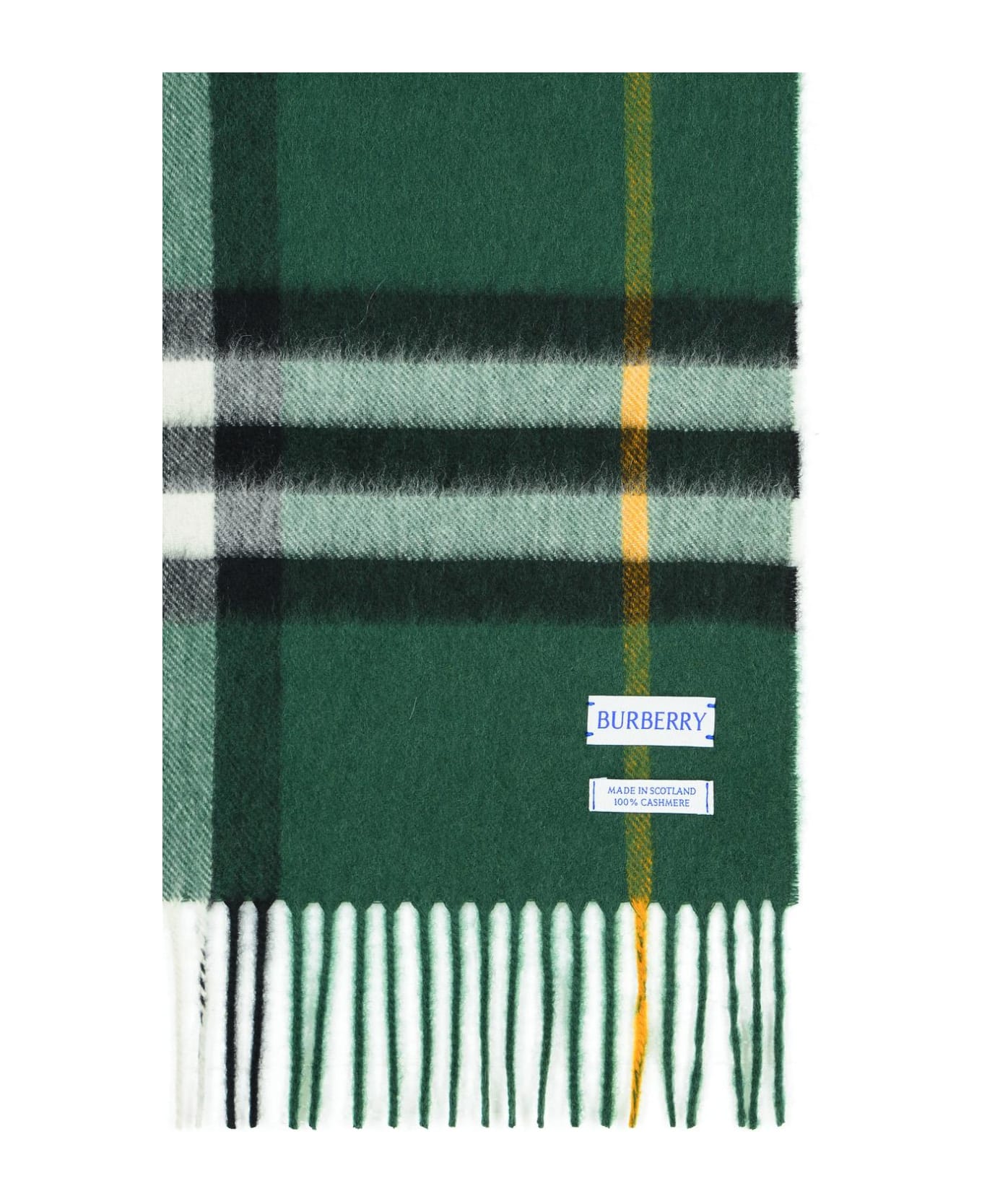 Burberry 'mu Giant' Green Cashmere Scarf - Dark Fern Green