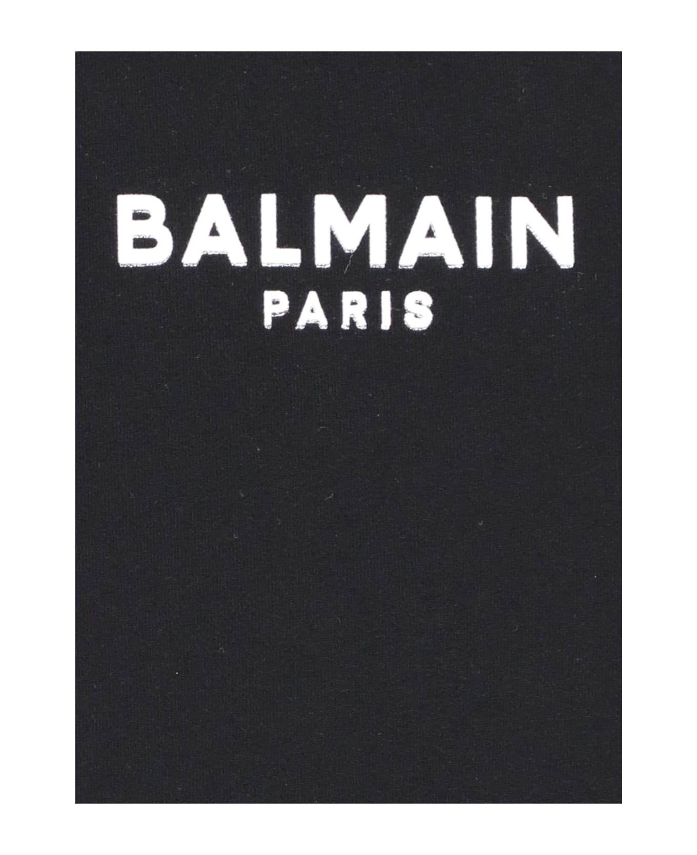 Balmain Cropped T-shirt With Logo - Black/white