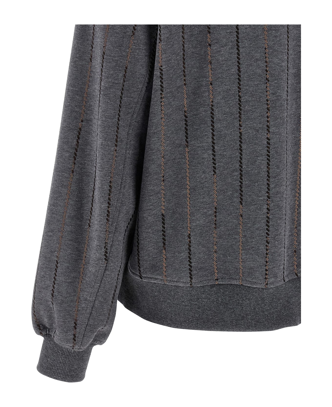 Brunello Cucinelli Micro Sequin Hoodie - Gray