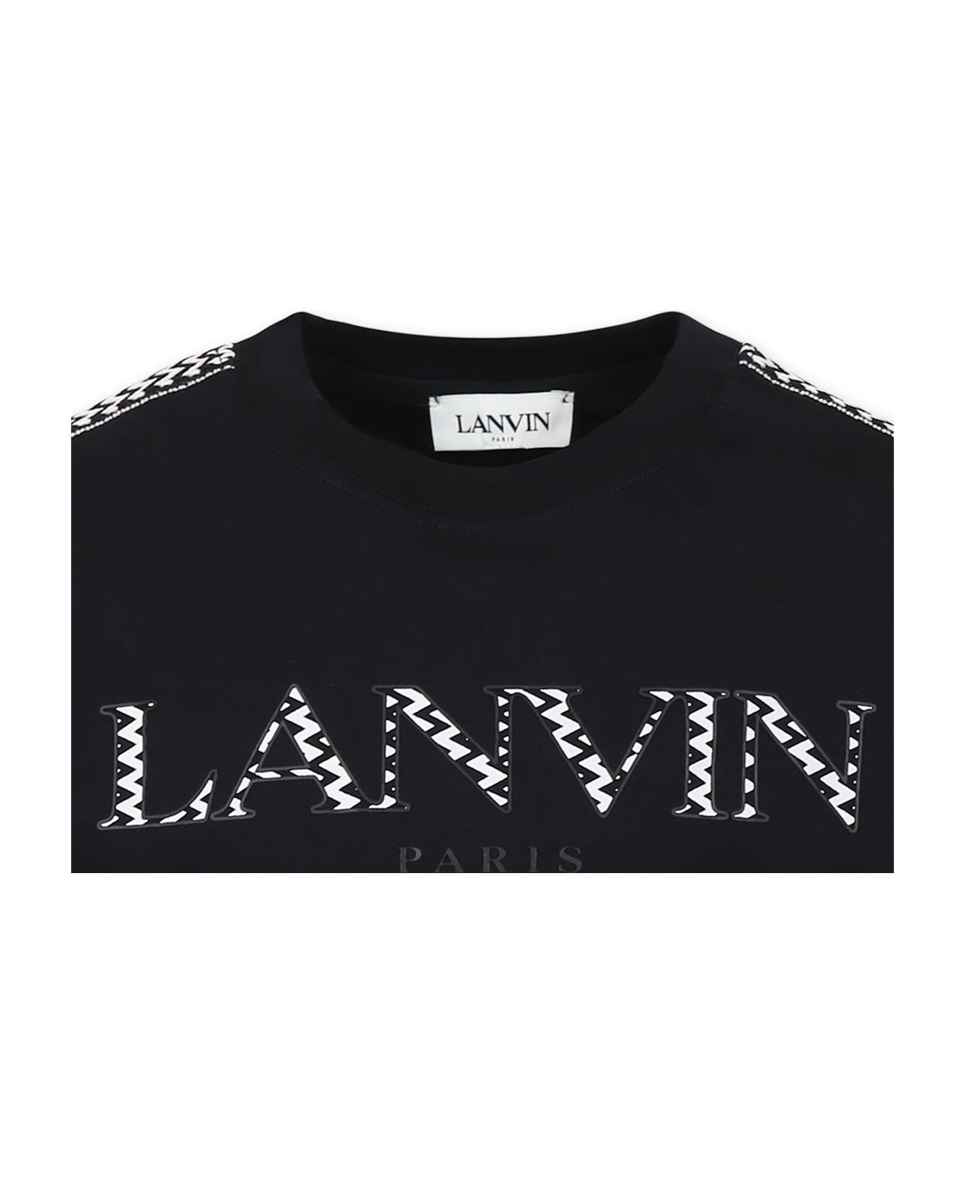 Lanvin Black T-shirt For Boy With Logo - Black