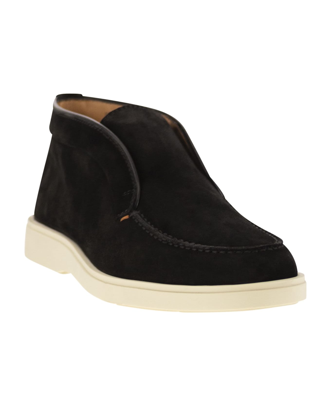 Santoni Suede Desert Boot - Black