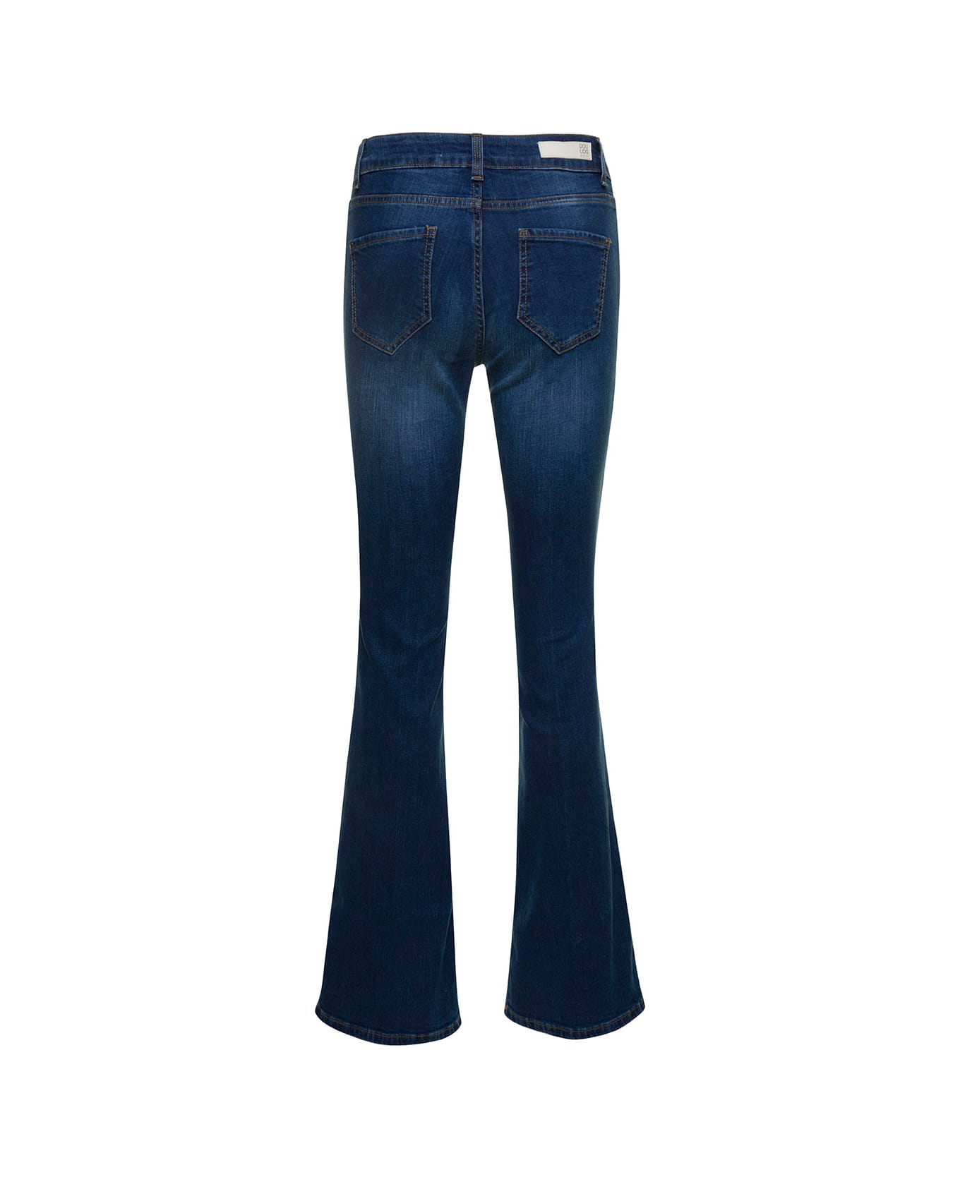 Douuod Blue Medium Ride Flared Jeans In Stretch Cotton Denim Woman - Blu デニム
