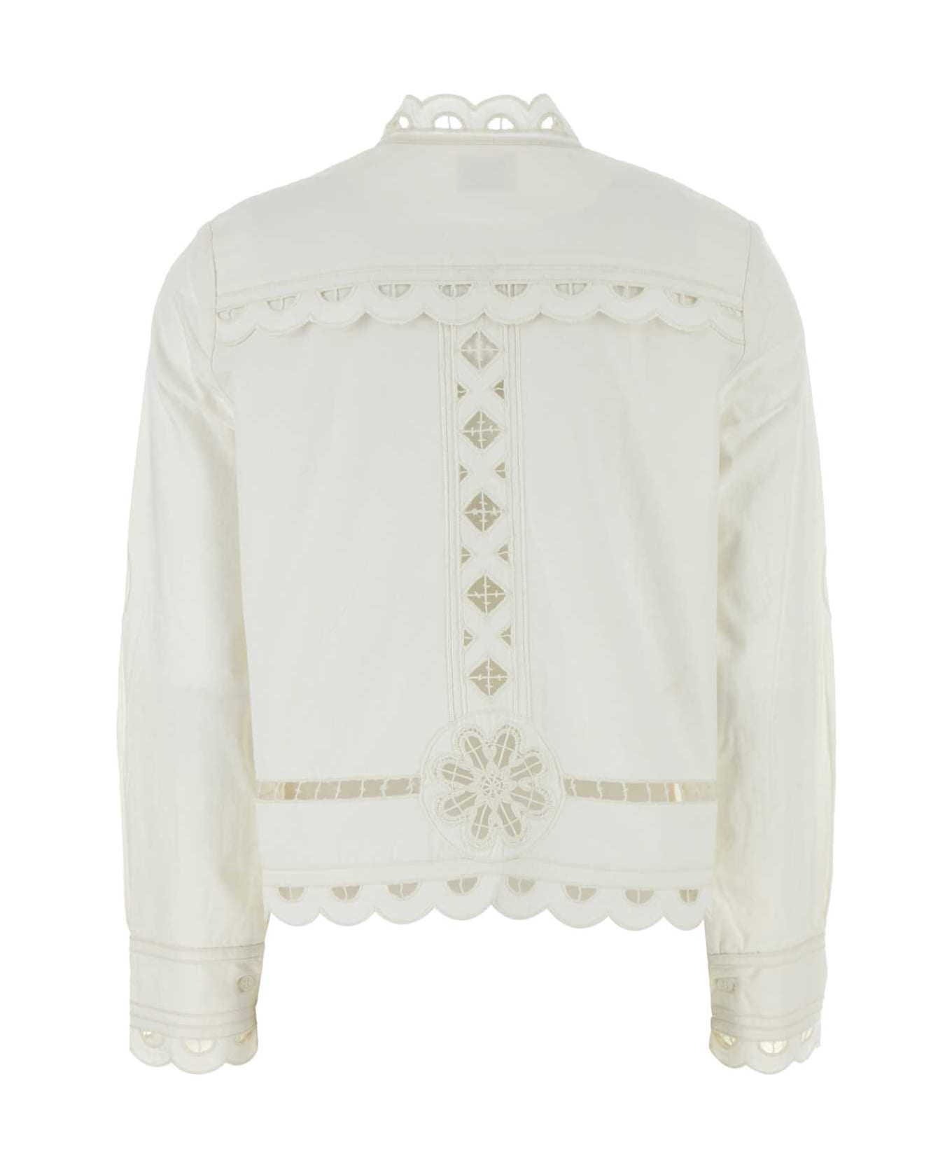 Isabel Marant White Broderie Anglaise Perline Top - White