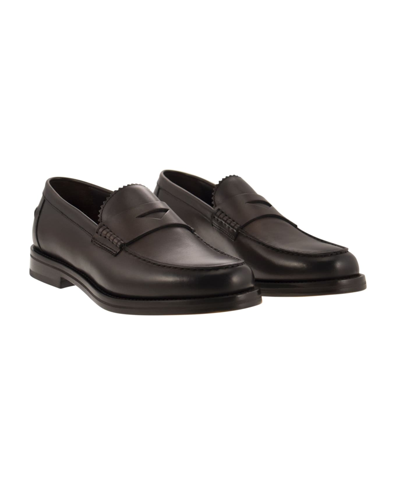 Doucal's Leather Penny Loafer - Brown
