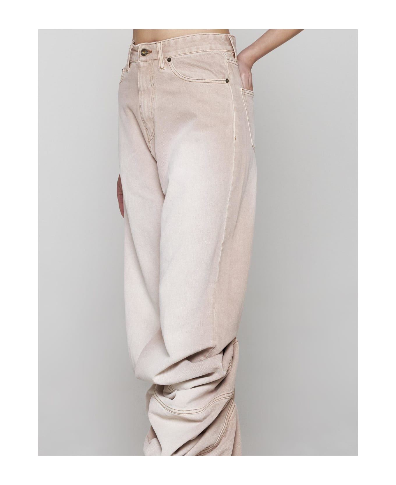 Y/Project Draped Cuff Jeans - Pink