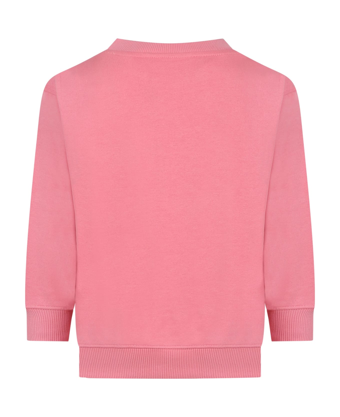 Molo Pink Sweatshirt For Girl With Cat Print And Writing - Pink