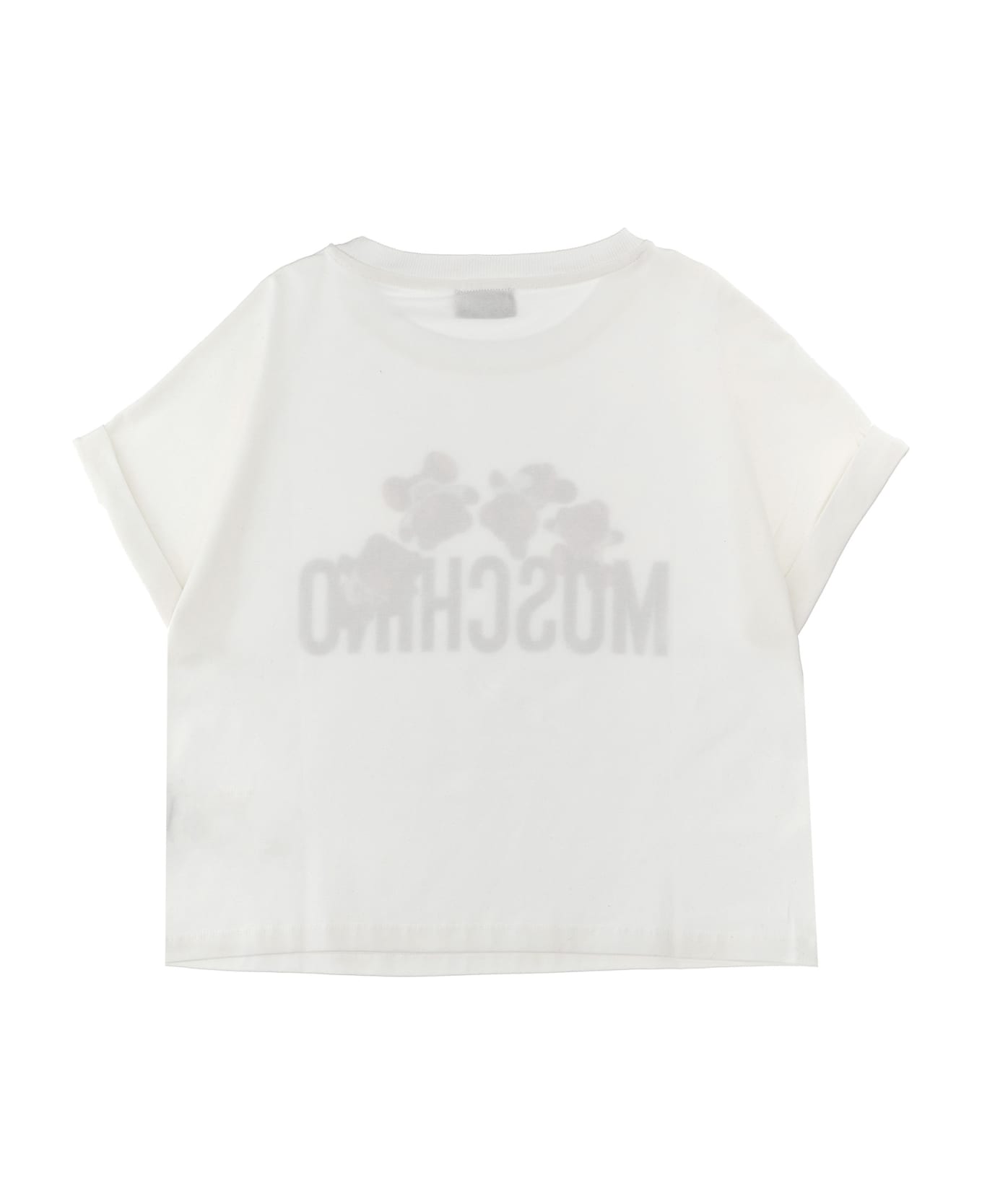 Moschino Logo Print T-shirt + Leggings Set - White/Black