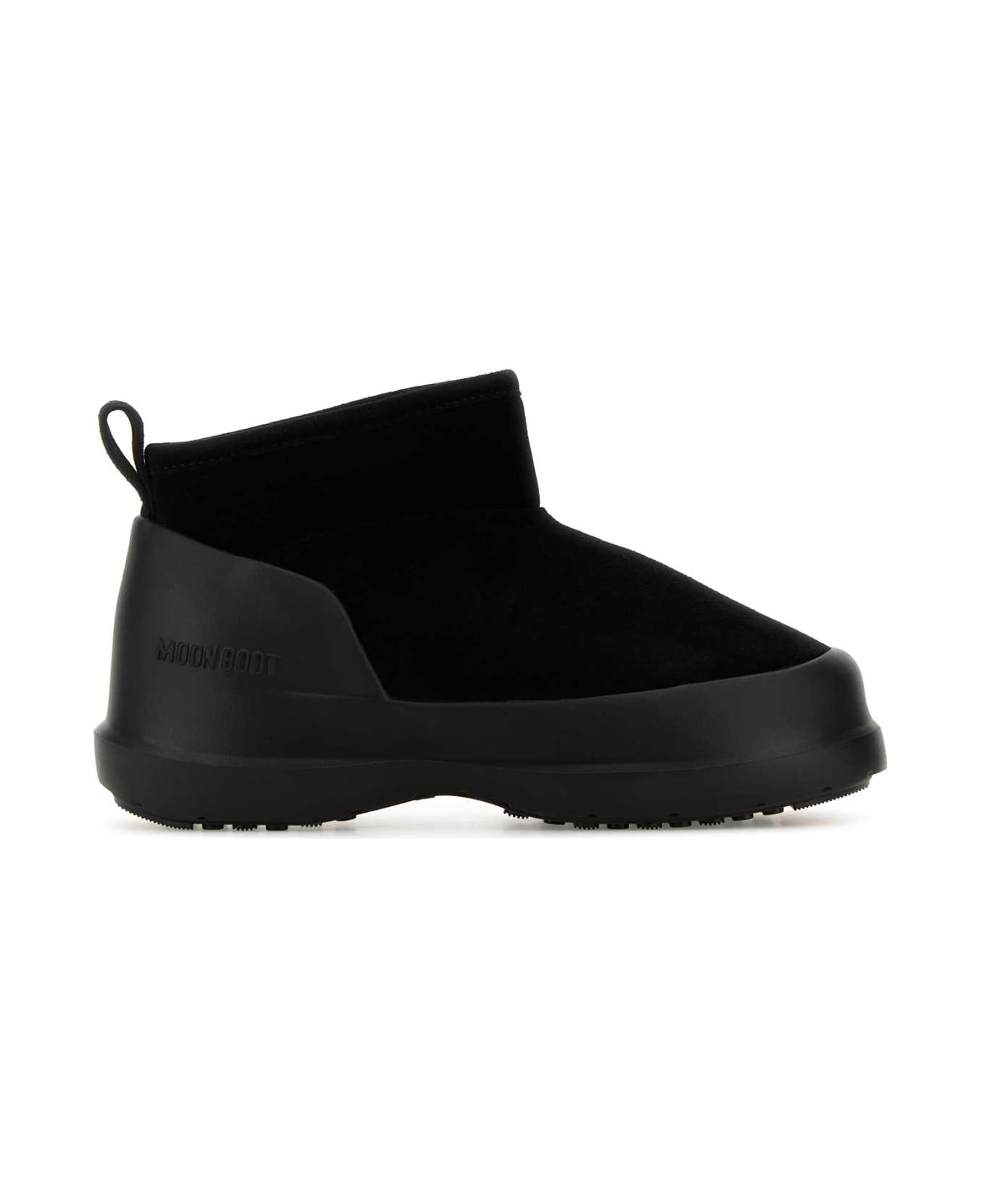 Moon Boot Black Suede Luna Low Ankle Boots - BLACK