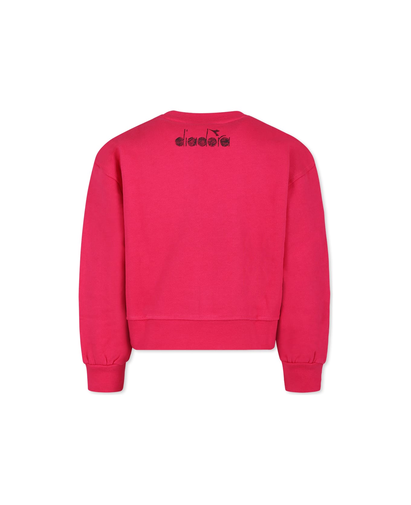 Diadora Fuchsia Sweatshirt For Girl With Logo - Fuchsia