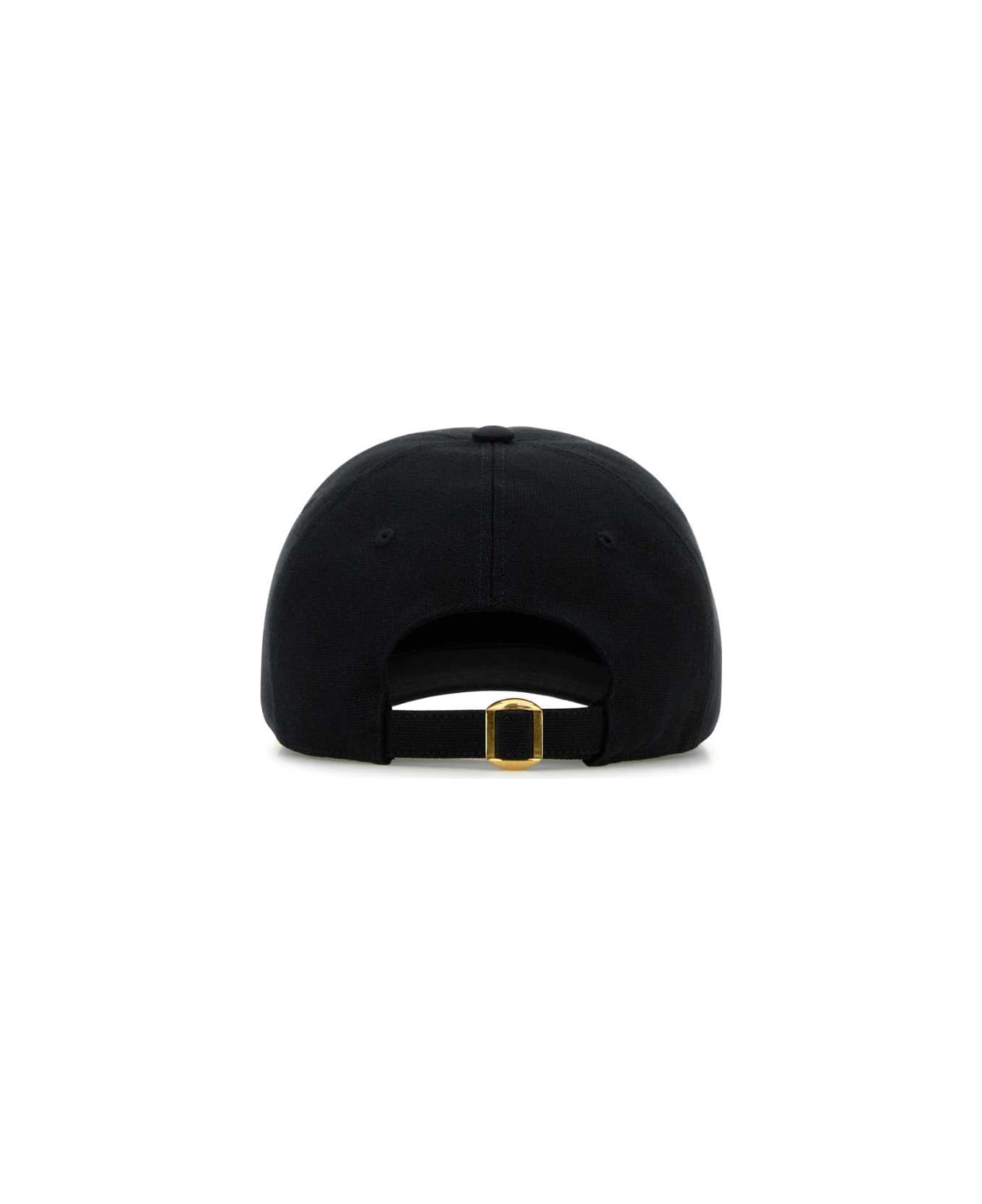 Valentino Garavani Black Cotton Baseball Cap - NEROAVORIO