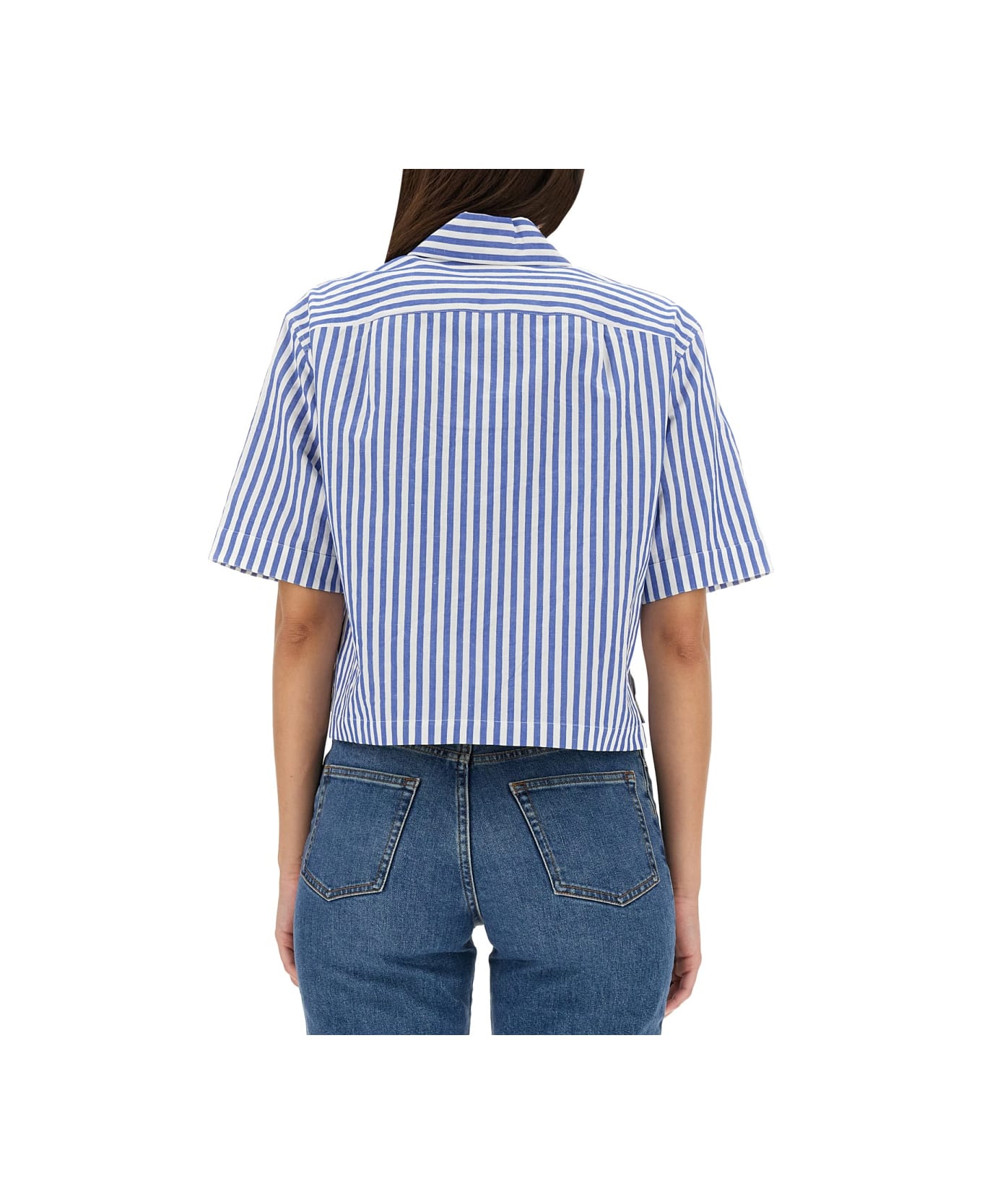Margaret Howell Candy Stripe Shirt - BLUE