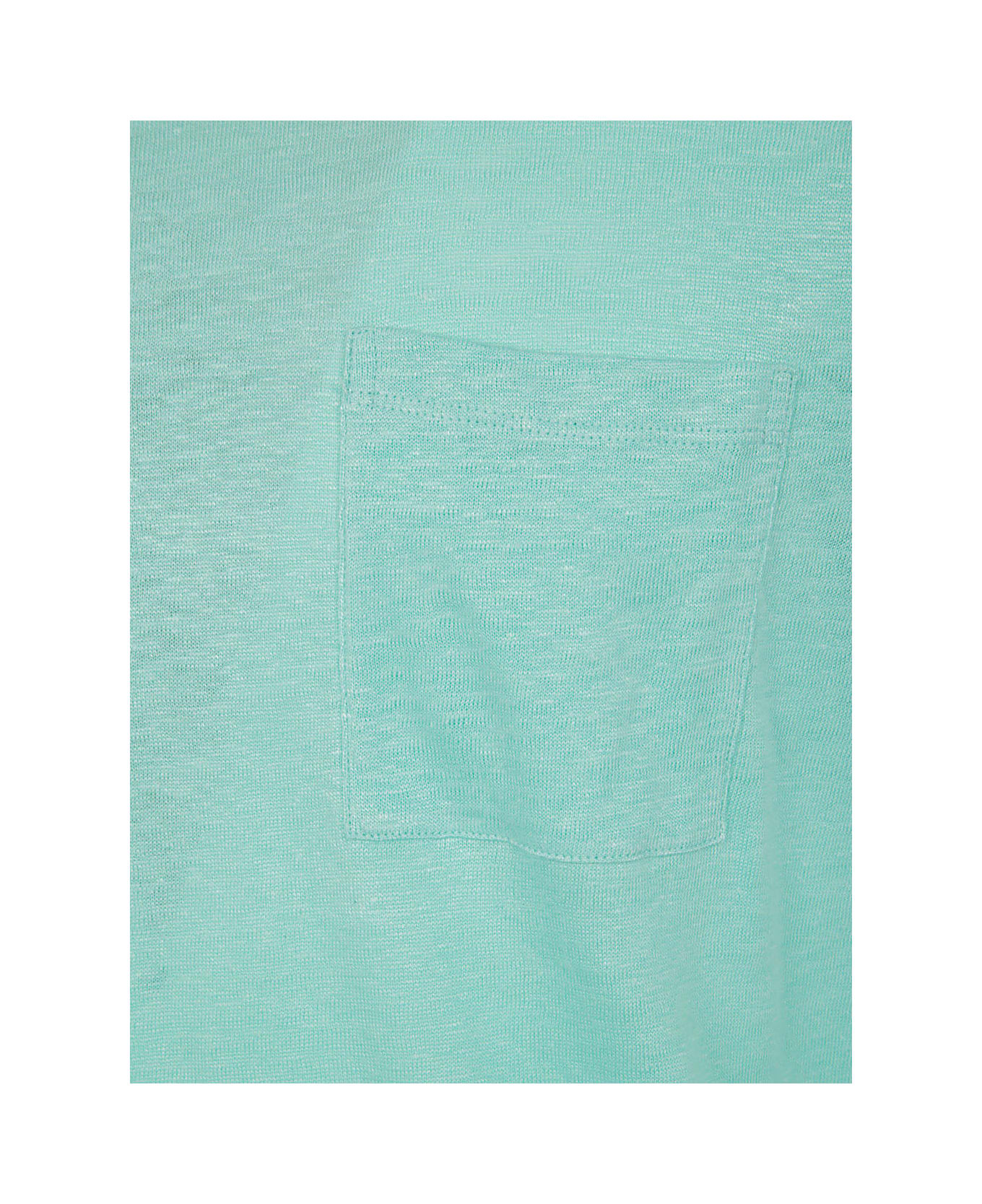 MC2 Saint Barth Linen T-shirt With Front Pocket - Mint シャツ