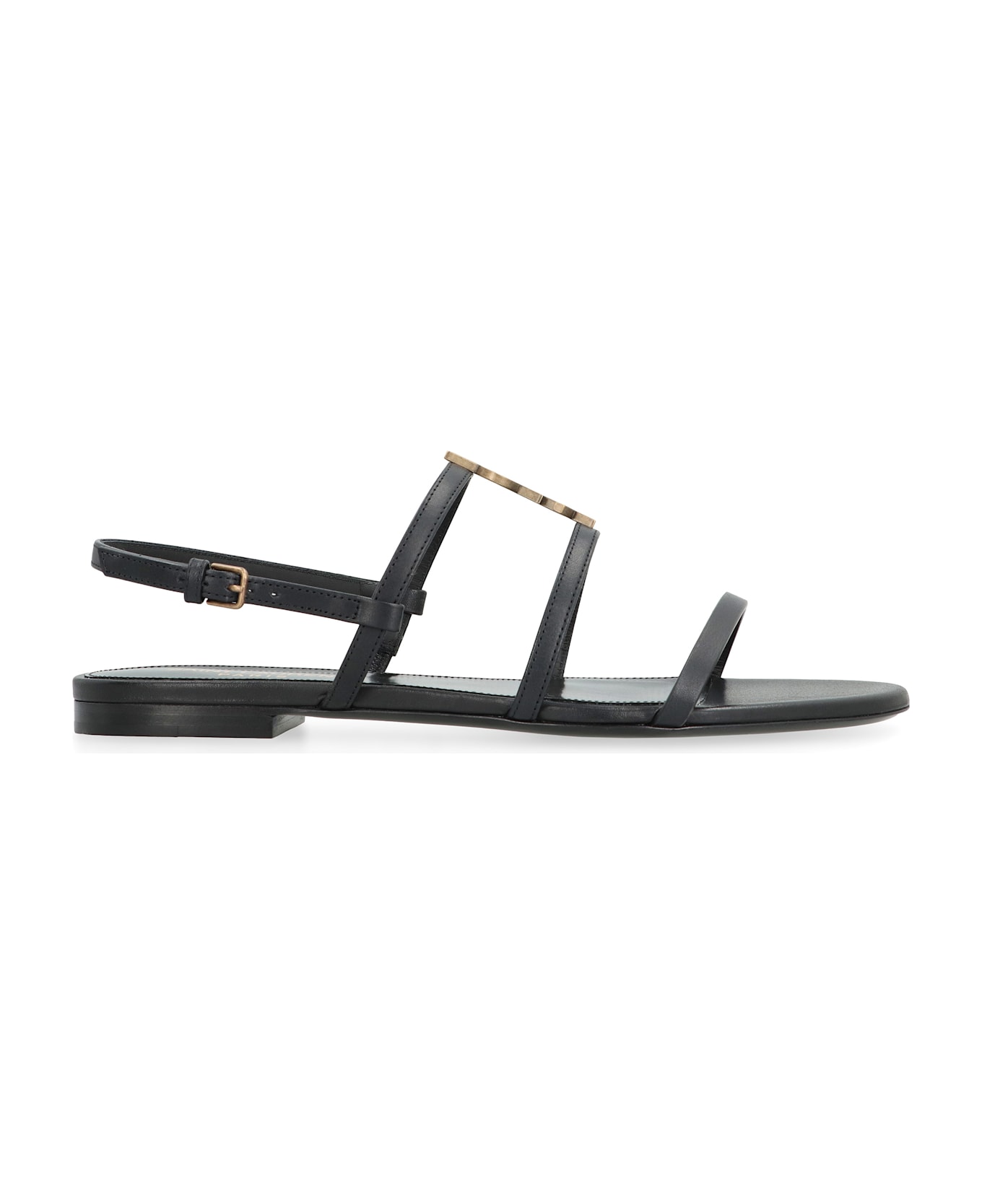 Saint Laurent Cassandra Leather Sandals - black