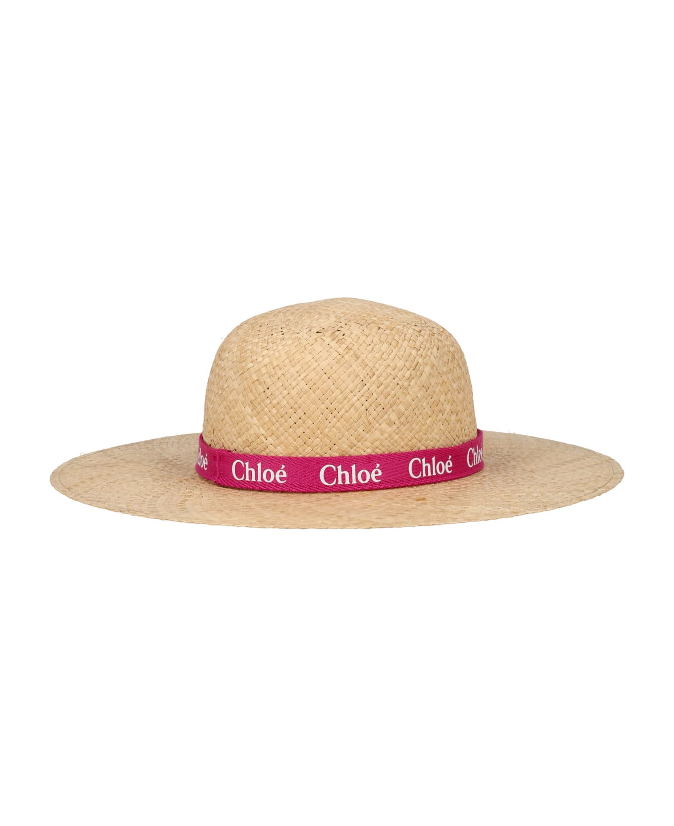 Chloé Raffia Summer Hat - NATURAL PINK