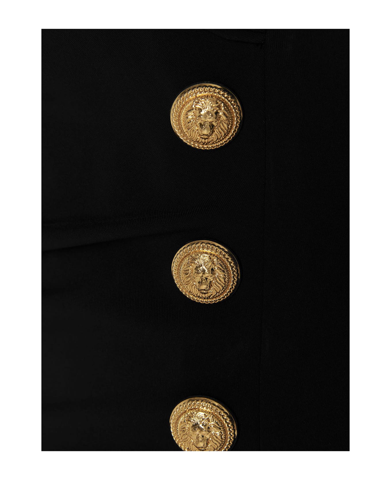 Balmain Logo Button Dress - Black  