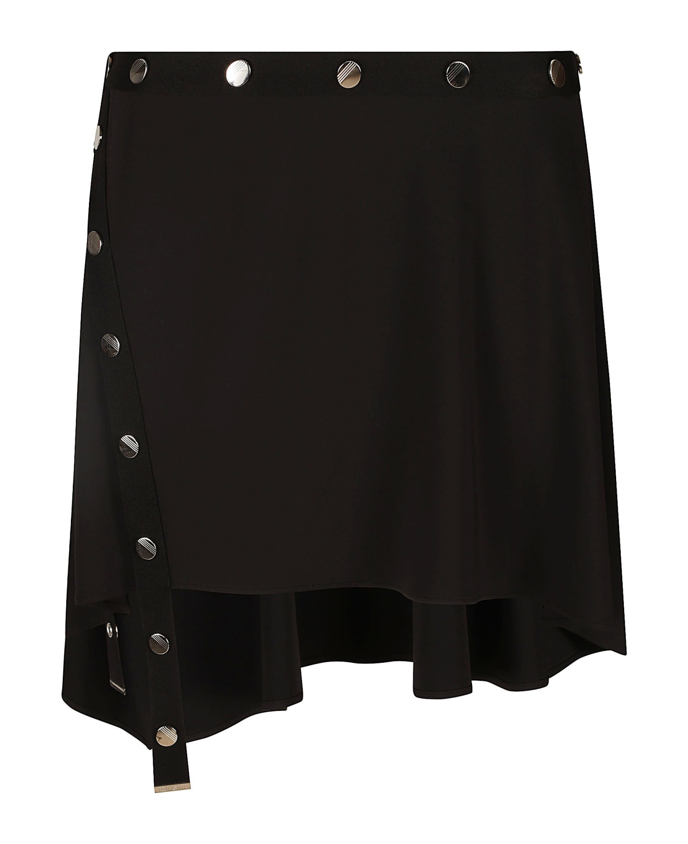 The Attico Studded Asymmetric Mini Skirt - Black