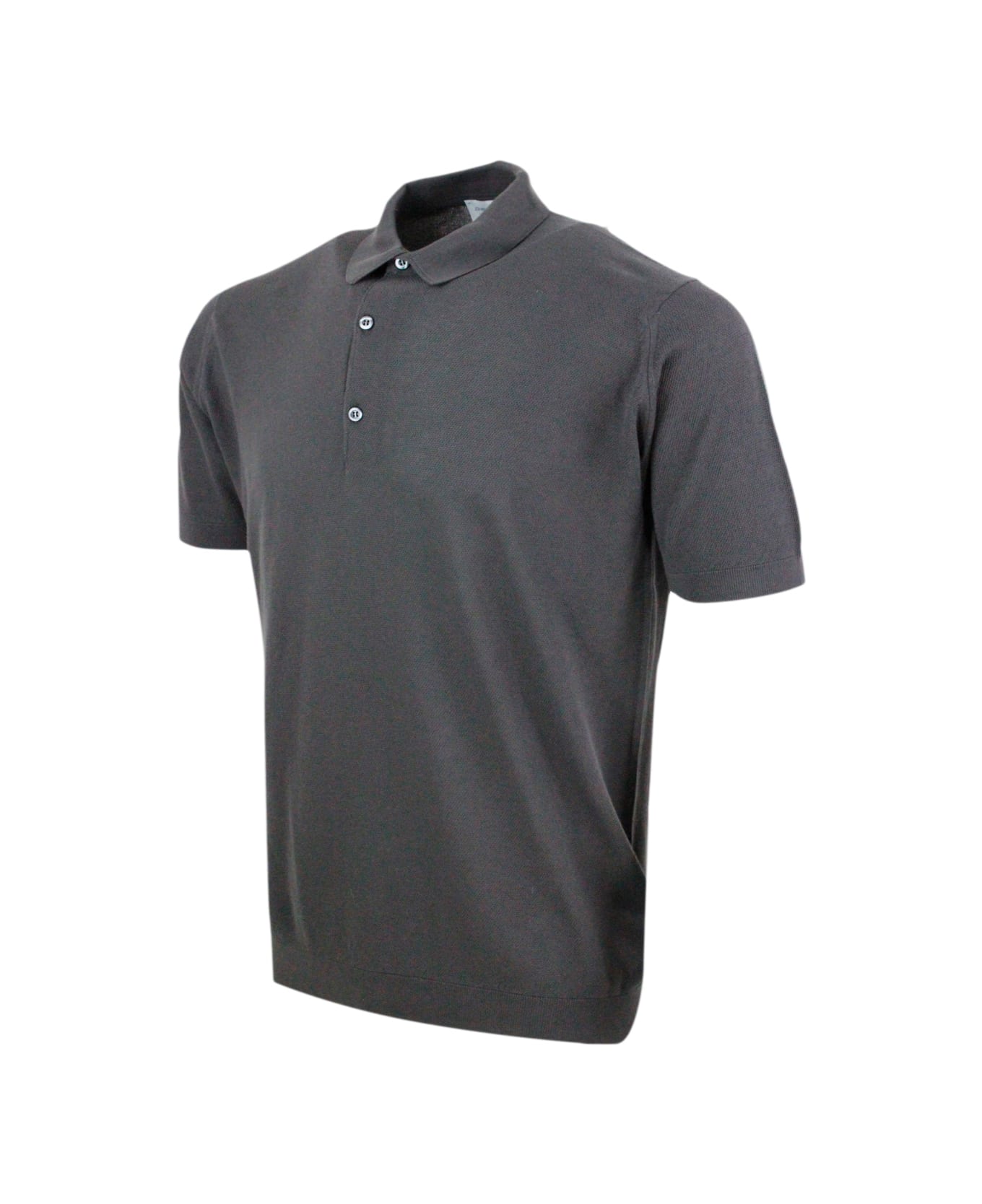 John Smedley Short-sleeved Polo Shirt In Extrafine Piqué Cotton Thread With Three Buttons - Chocolate