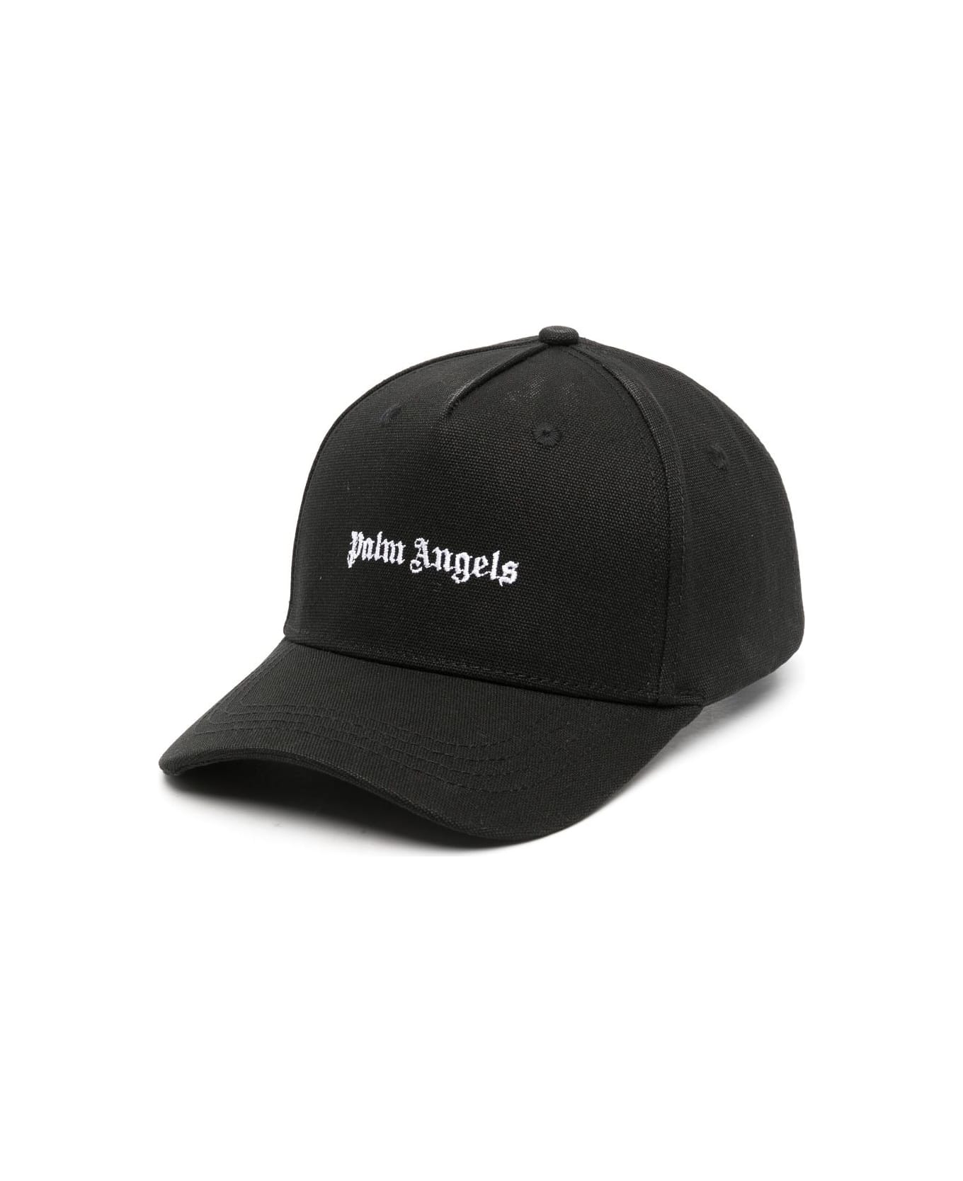 Palm Angels Black Baseball Hat With Logo - Black