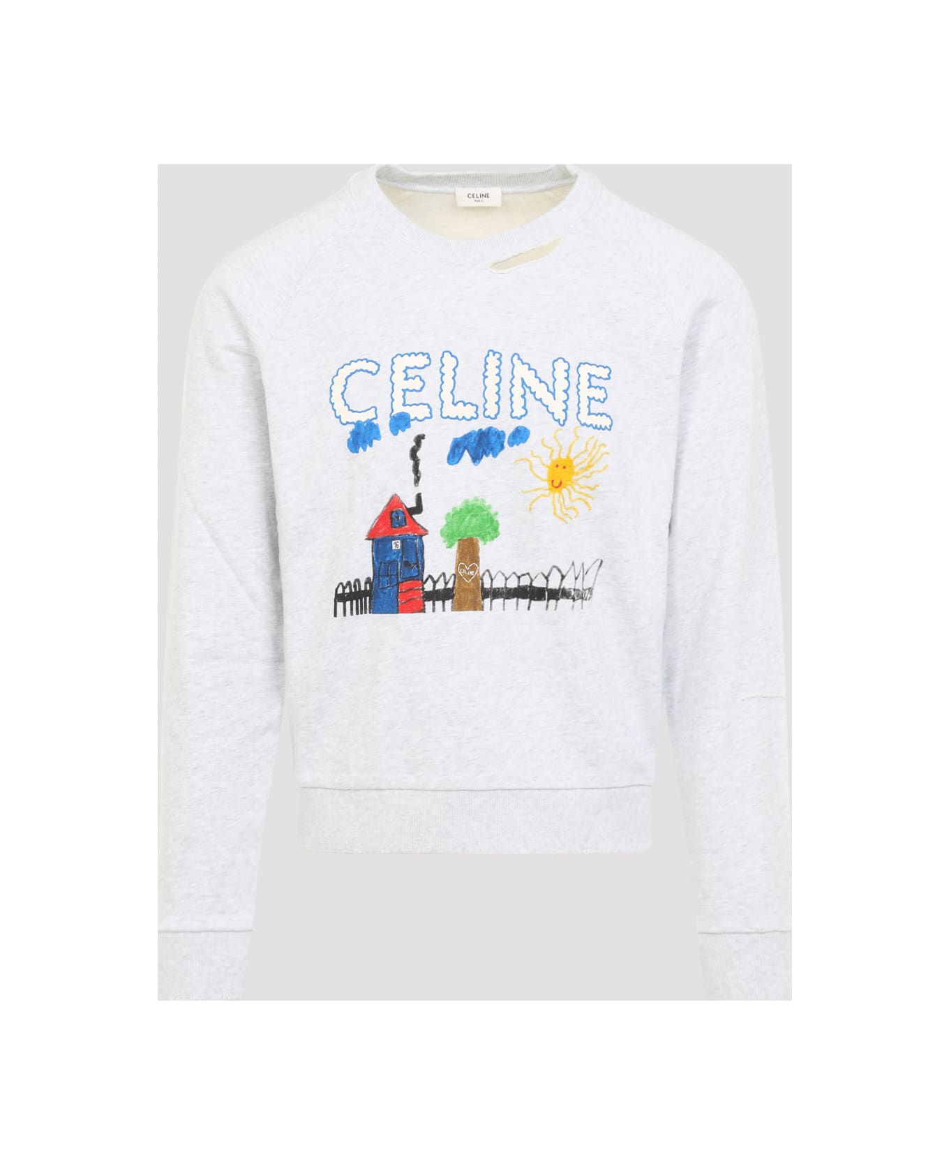 Celine Loose Sweatshirt - Pale Grey Multico