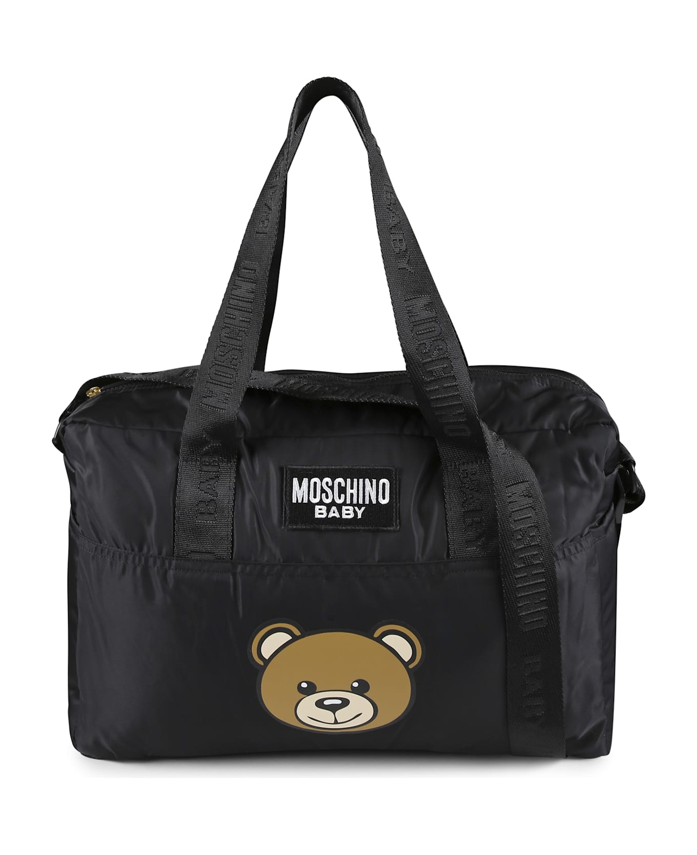 Moschino Black Mom Bag For Babykids With Teddy Bear - Black