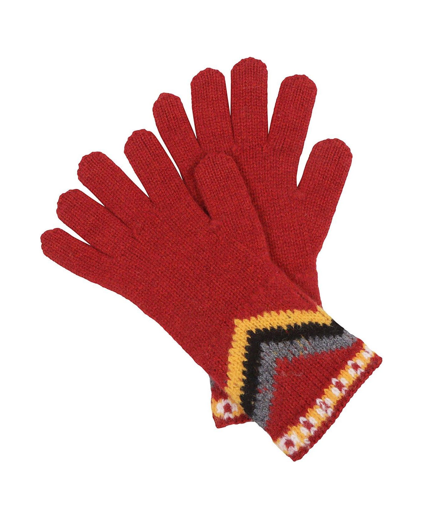 Alanui Detailed Knit Gloves - RED 手袋