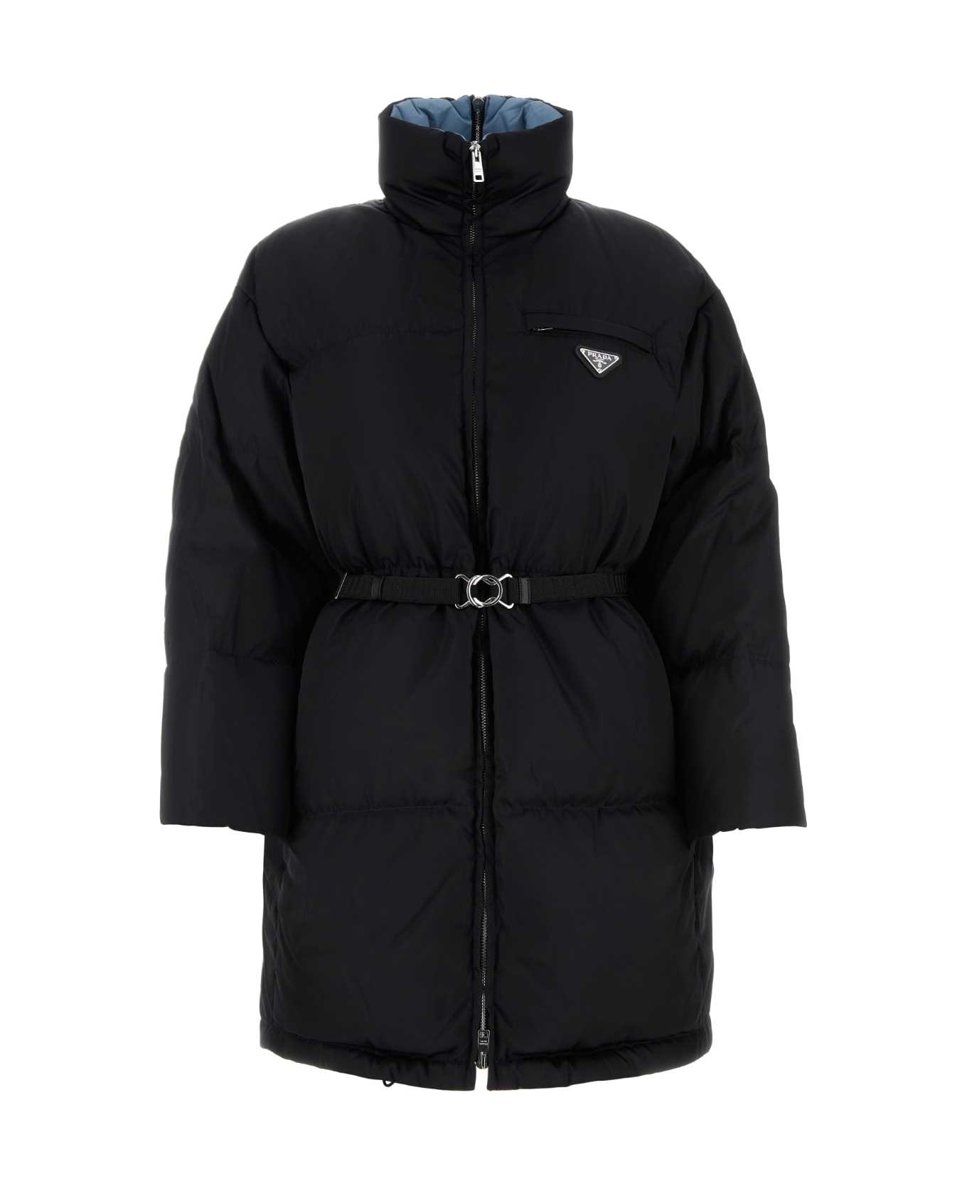 プラダダウン Prada Black Nylon Down Jacket | italist