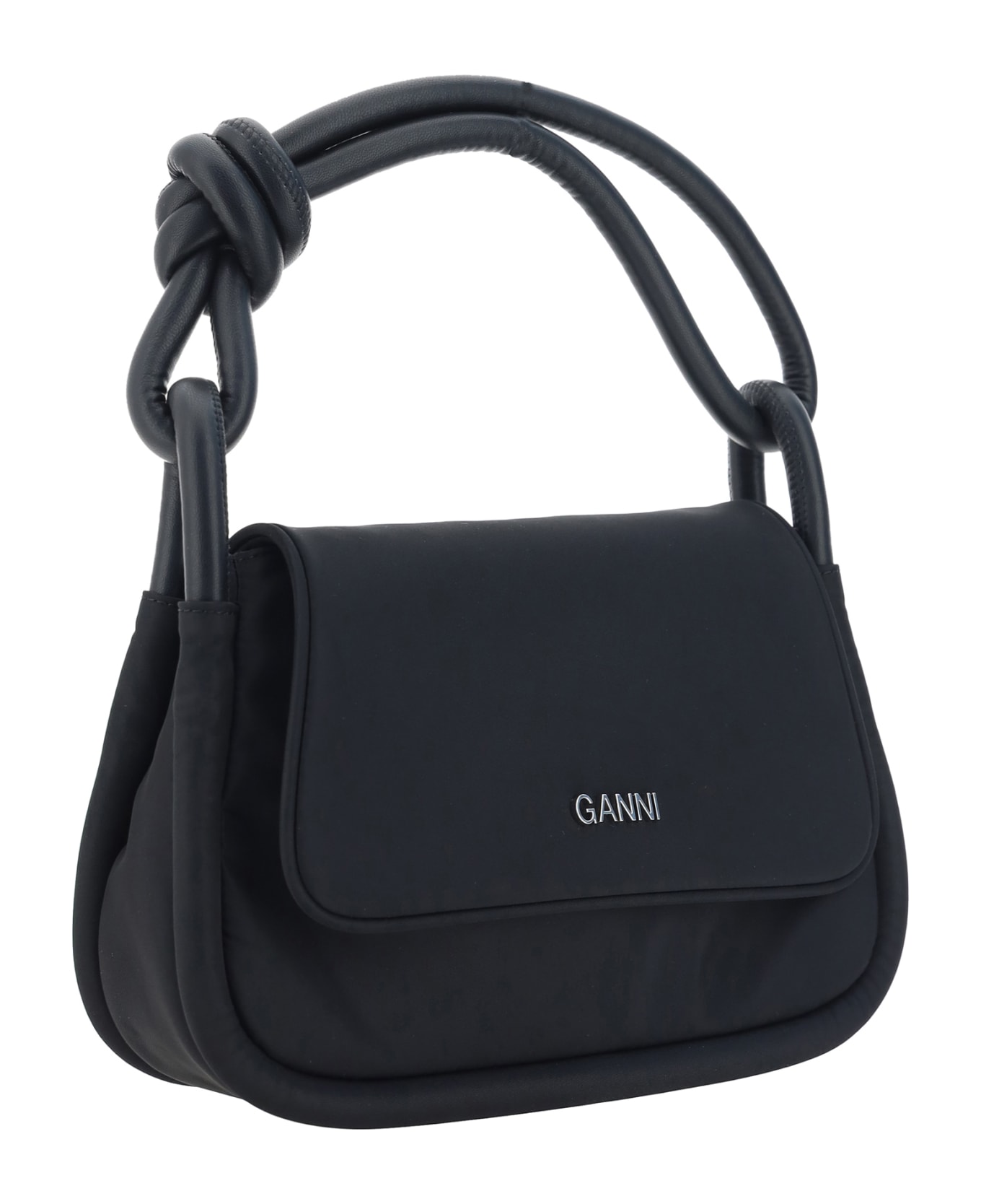 Ganni Knot Flap Handbag - Black